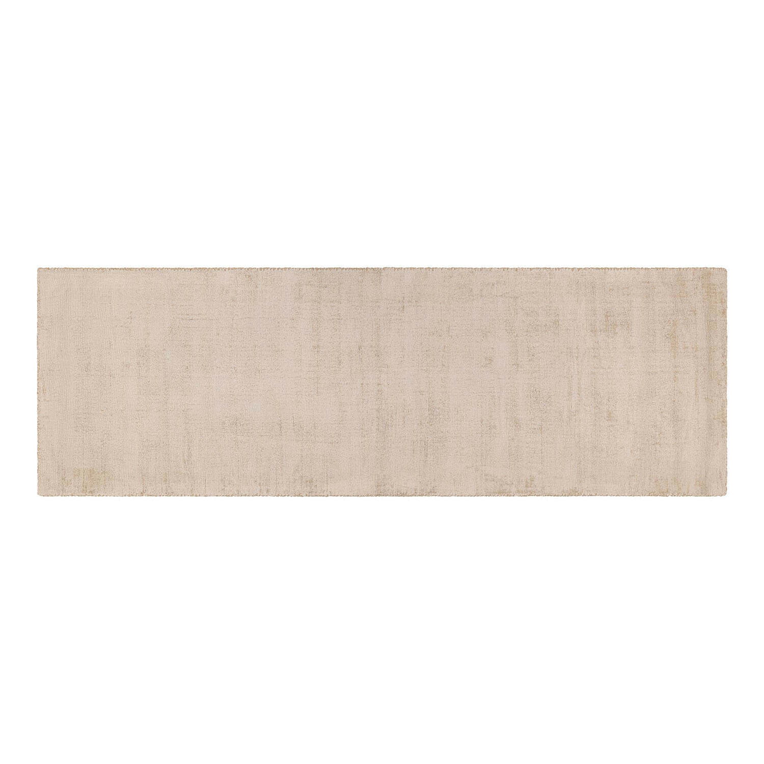 Tapis beige rectangulaire en tissu doux, parfait pour salon ou chambre à coucher moderne