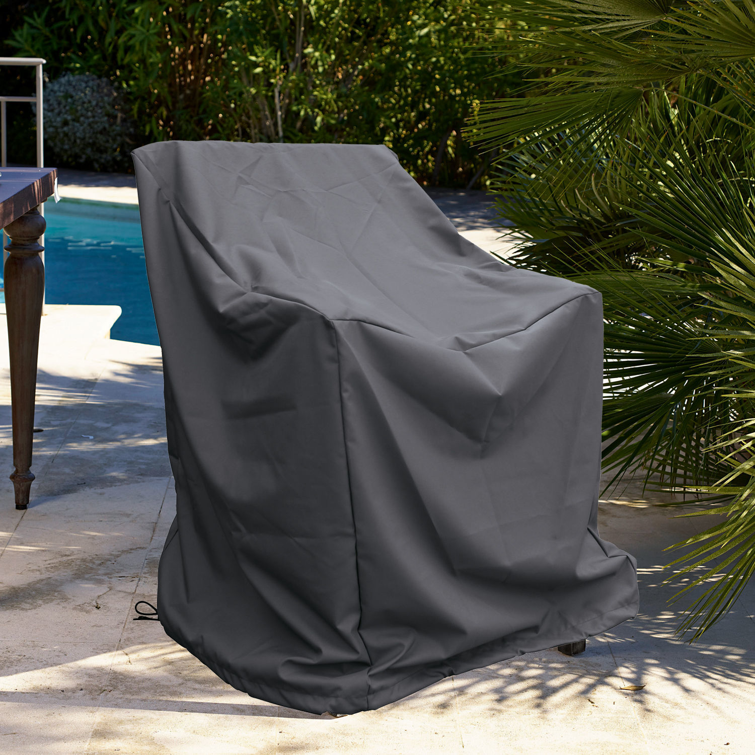 Housse Palo Alto Housse grise imperméable pour fauteuil de jardin en tissu résistant, protection contre les intempéries