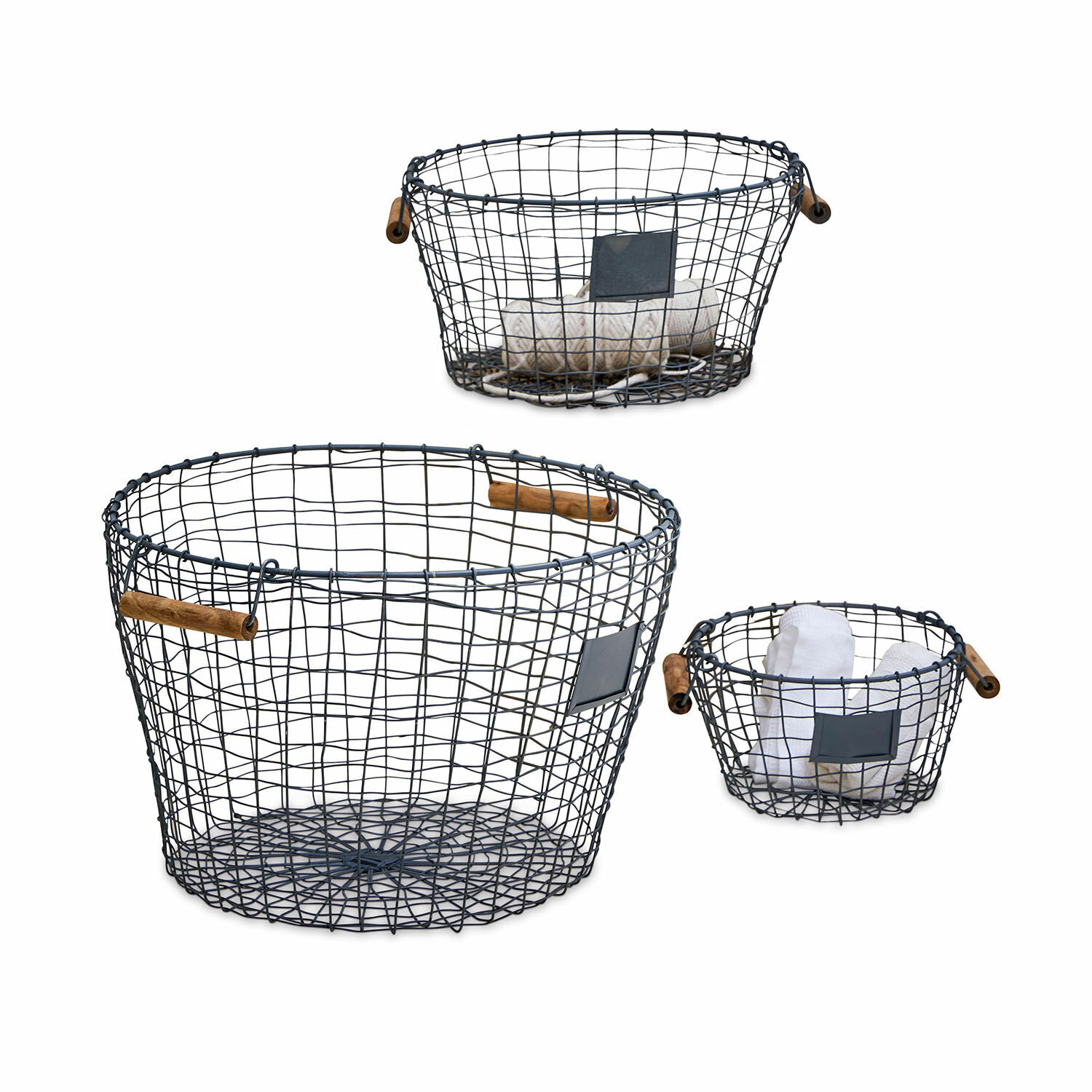 Lot de 3 corbeilles Lizac