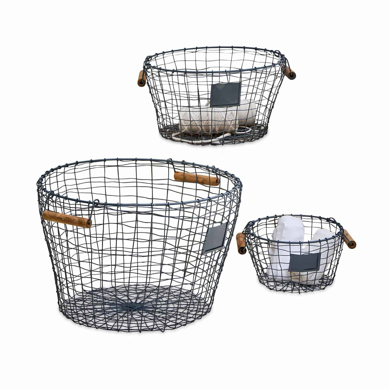 Lot de 3 corbeilles Lizac