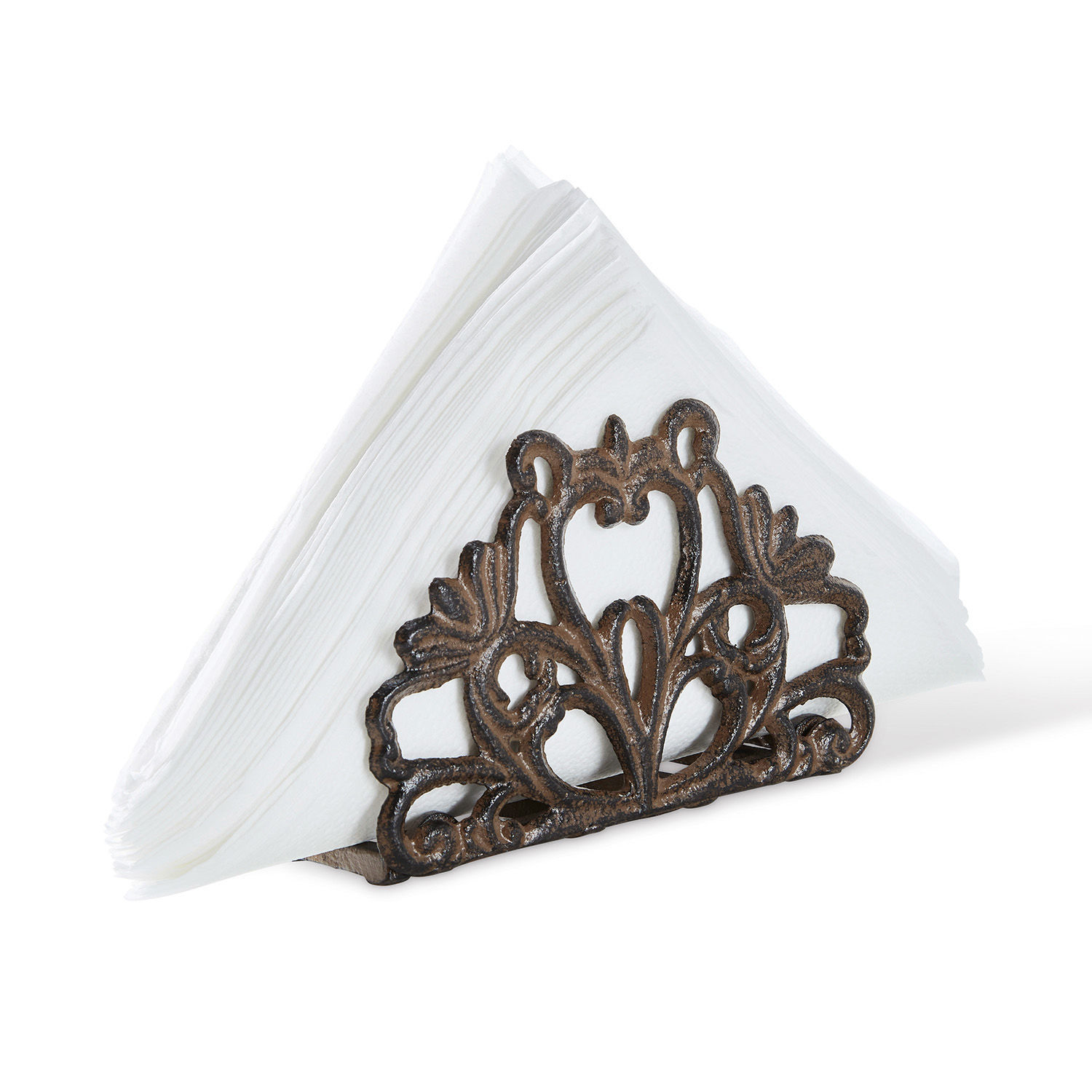 Porte-serviettes de table Plesnois Porte-serviettes en métal brun avec motif décoratif, parfait pour la décoration de table