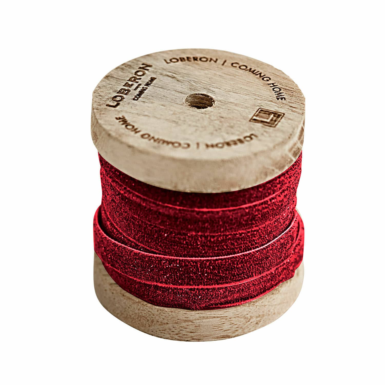 Ruban de velours Ulvane Ruban en daim rouge enroulé sur une bobine en bois pour décoration et artisanat