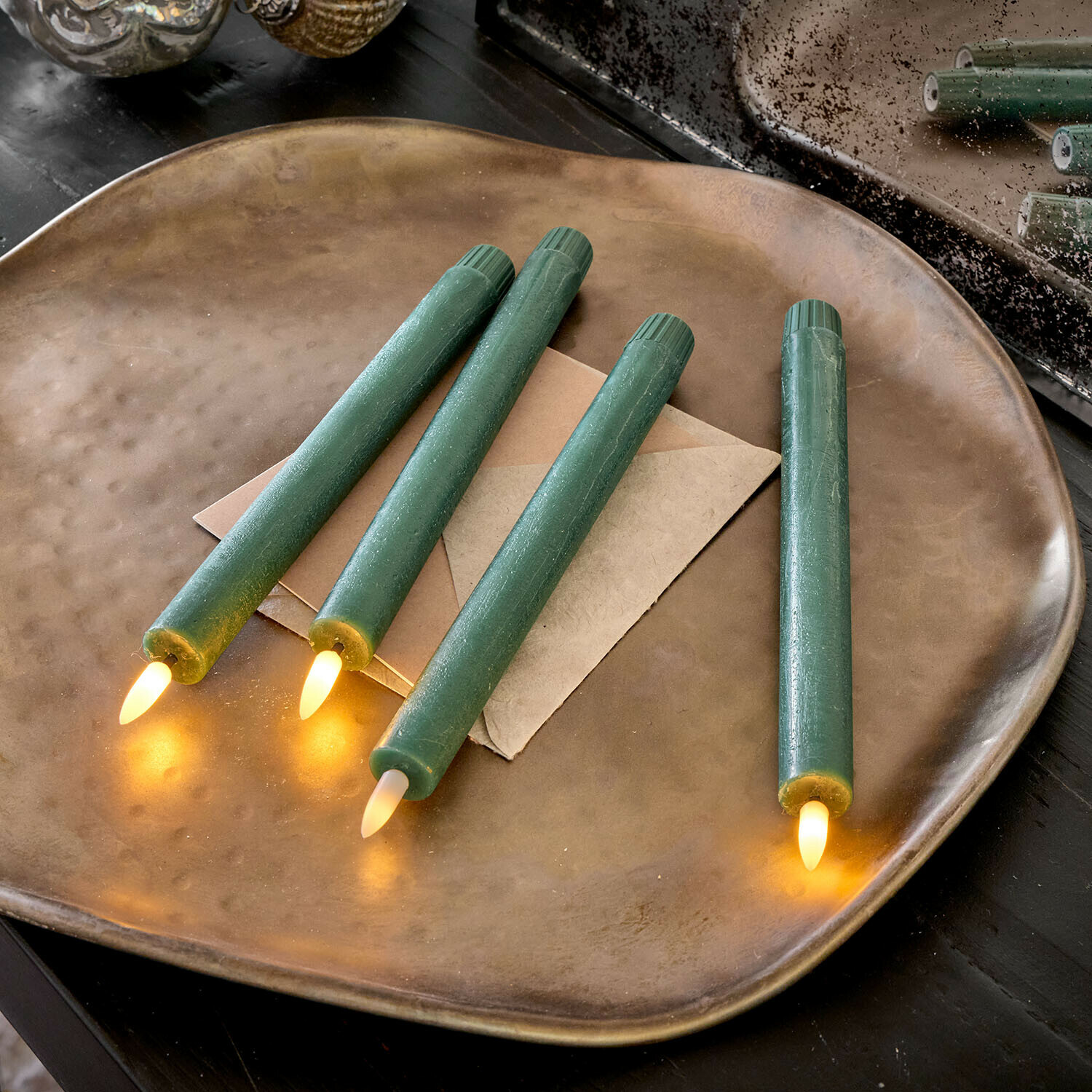 Lot de 4 bougies longues à LED Eldsora
