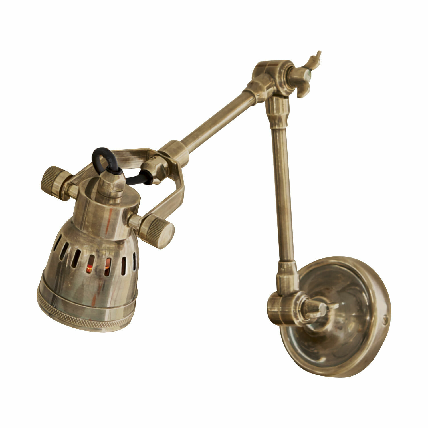 Applique murale Abagail en laiton antique réglable pour un éclairage intérieur élégant