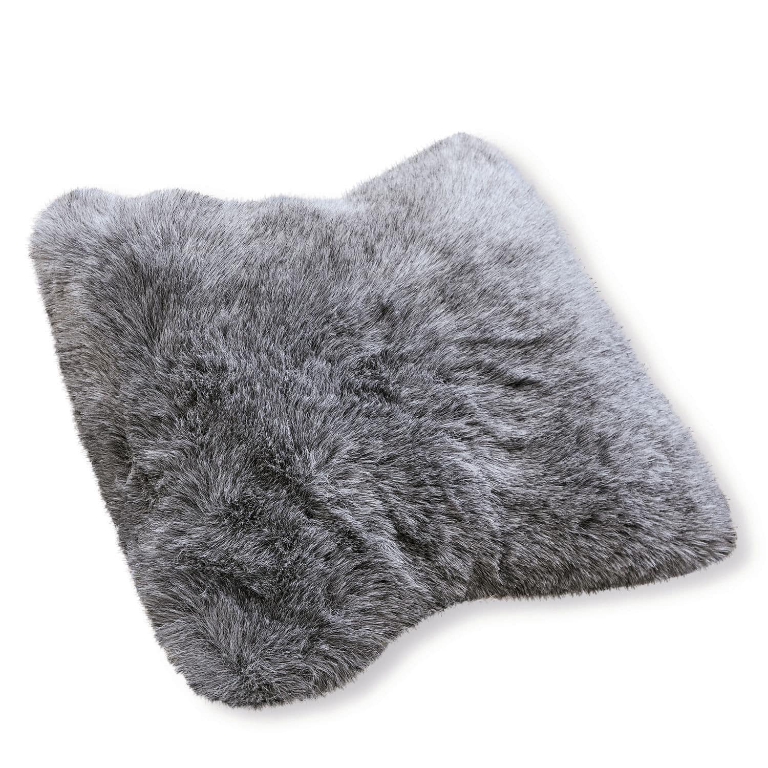 Housse de coussin Bénaix Tapis décoratif gris en fausse fourrure douce imitant la peau de mouton pour intérieur