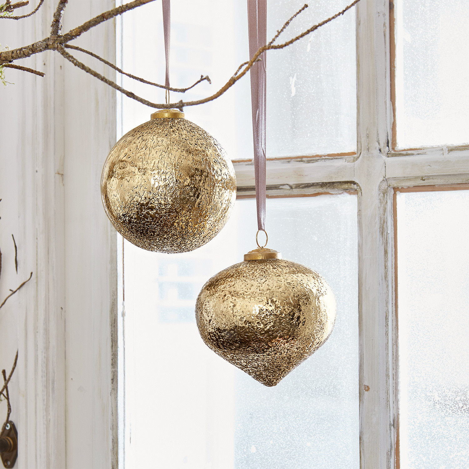Lot de 2 décorations de Noël Goldie