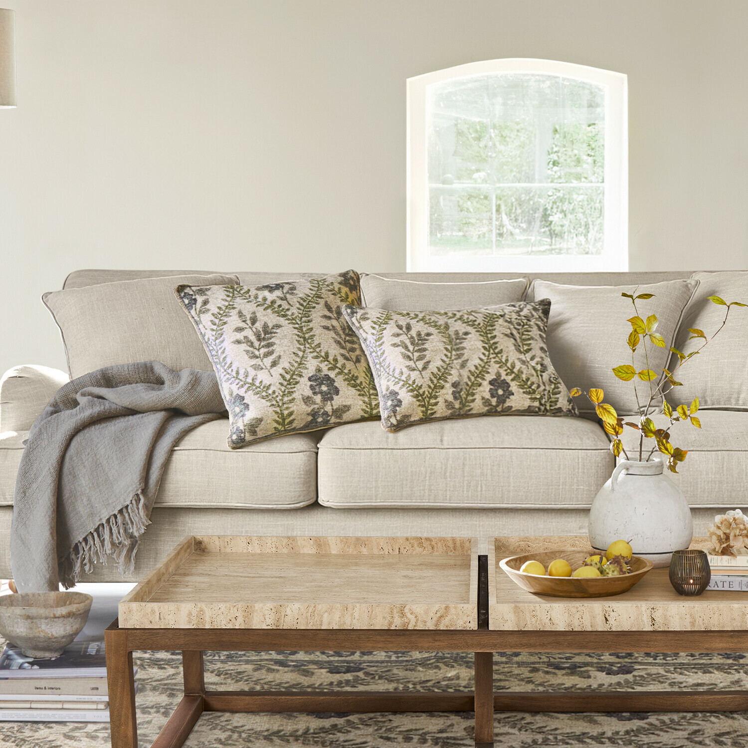 Lot de 2 housses de coussin Vellouris