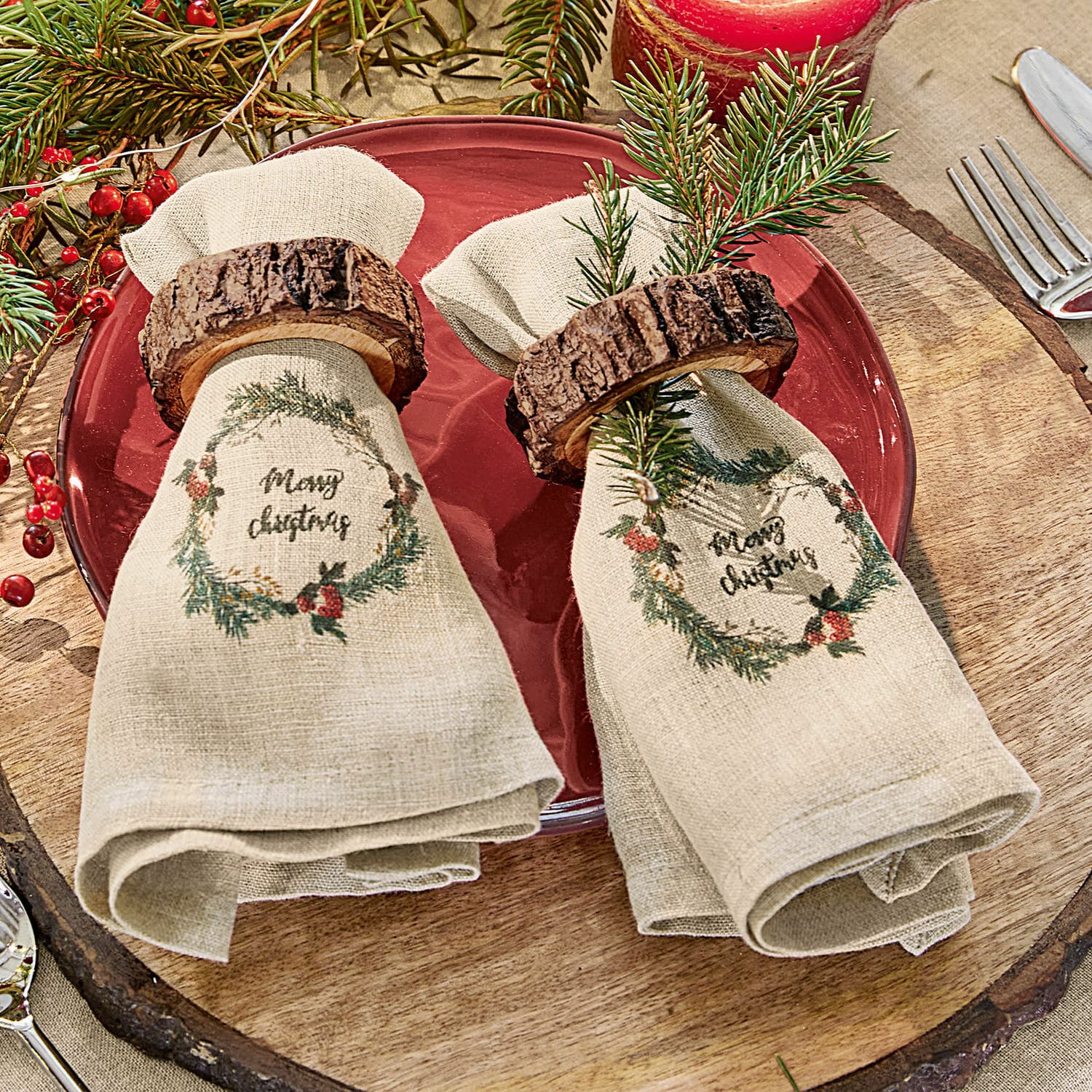 Lot de 2 serviettes de table Halofay