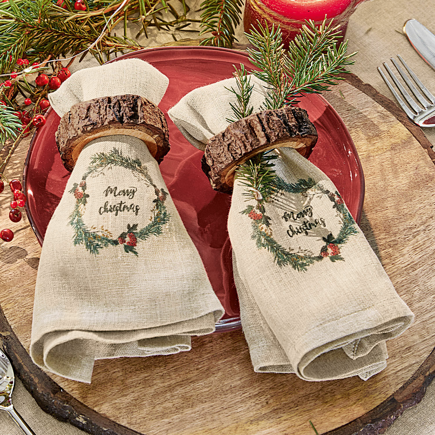 Lot de 2 serviettes de table Halofay