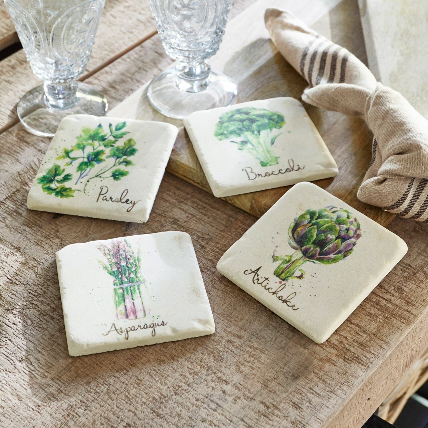 Lot de 4 dessous de verres Greeny