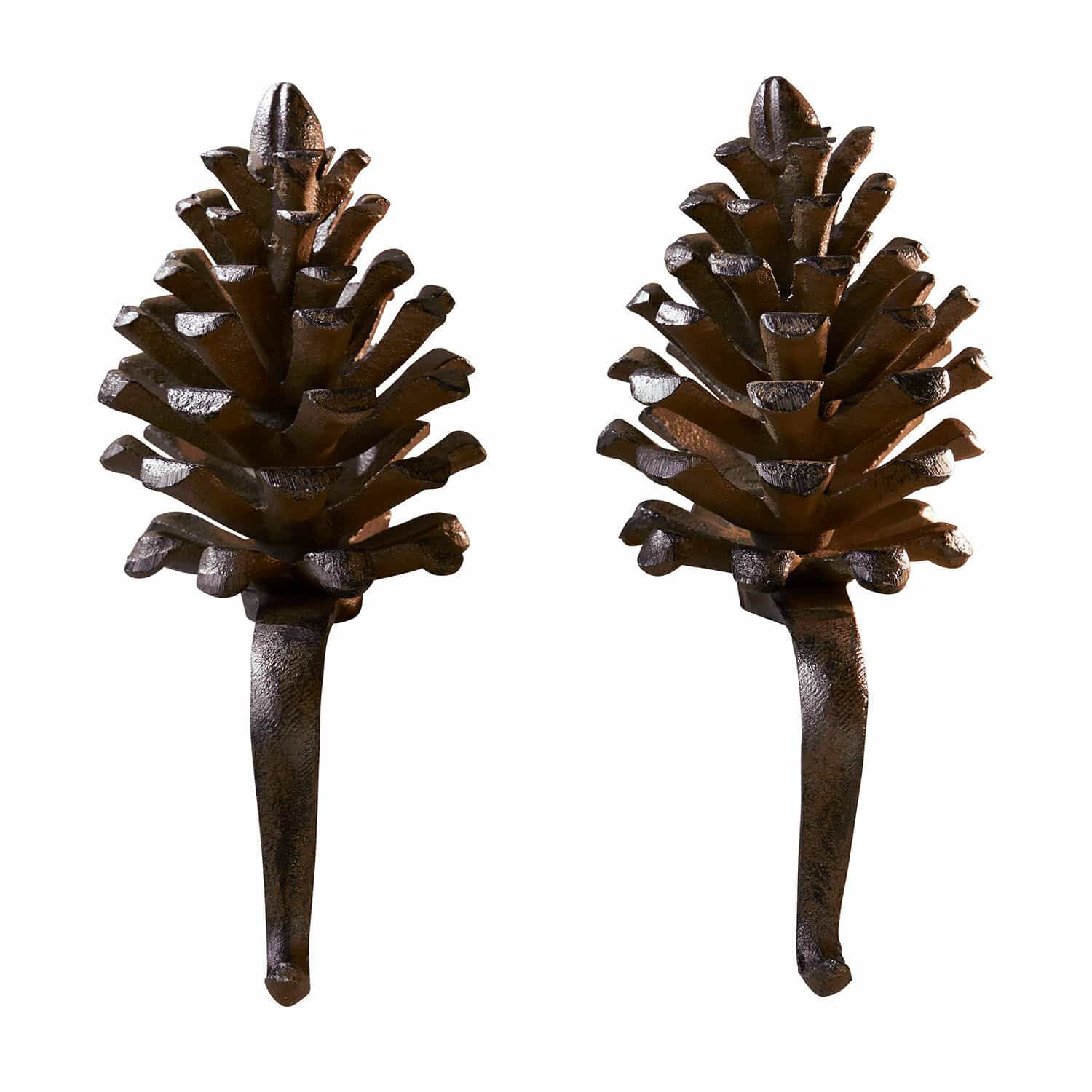 Lot de 2 pommes de pin en métal Firenza