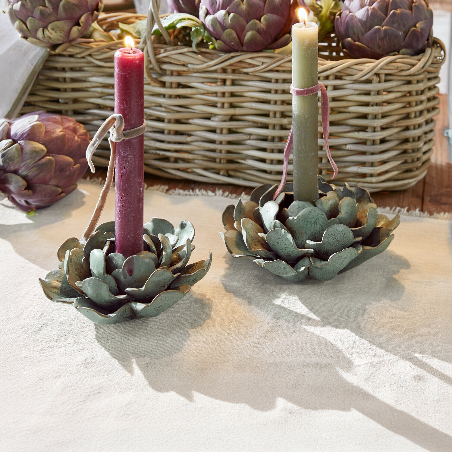 Lot de 2 bougeoirs Myka