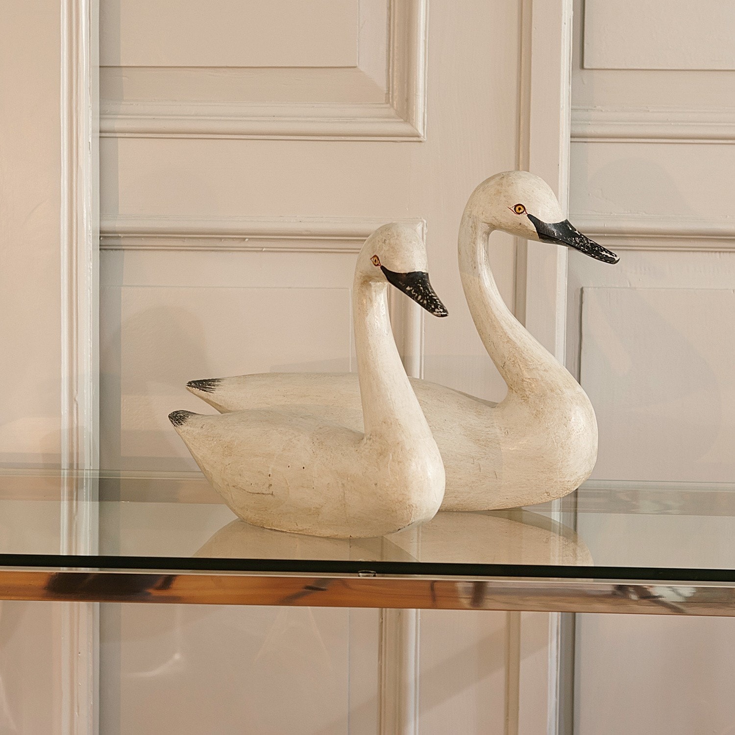 Lot de 2 décorations cygne Cygne