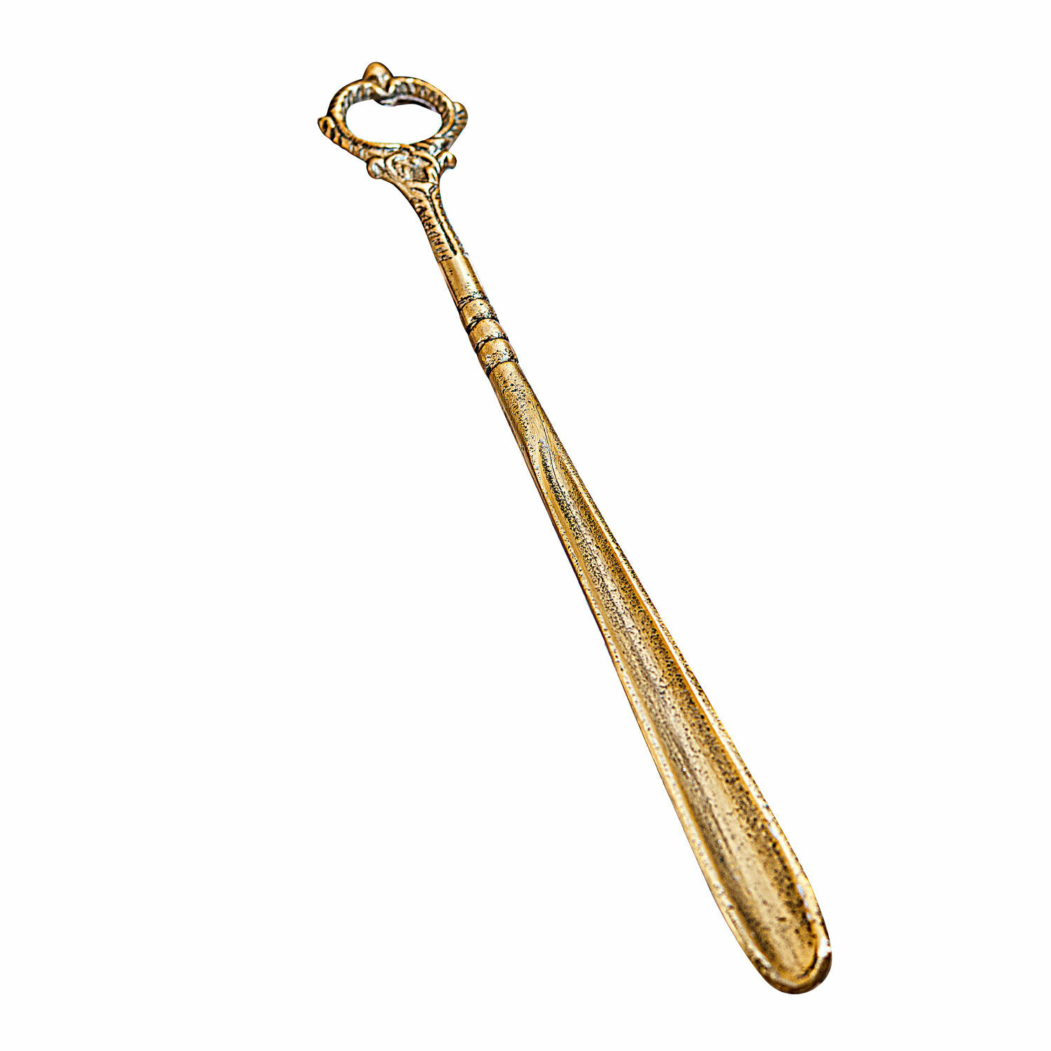 Chausse-pied Lucas Chausse-pied en métal doré avec poignée décorative, accessoire pratique pour la maison