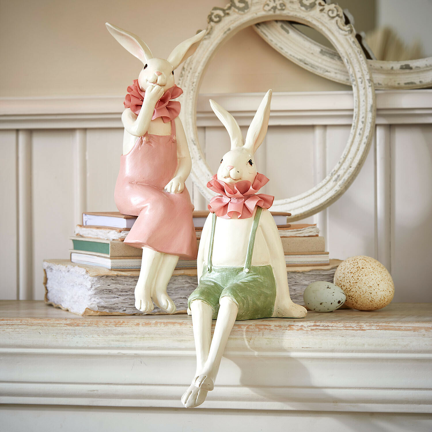 Lot de 2 lapins décoratifs Vent Élysien