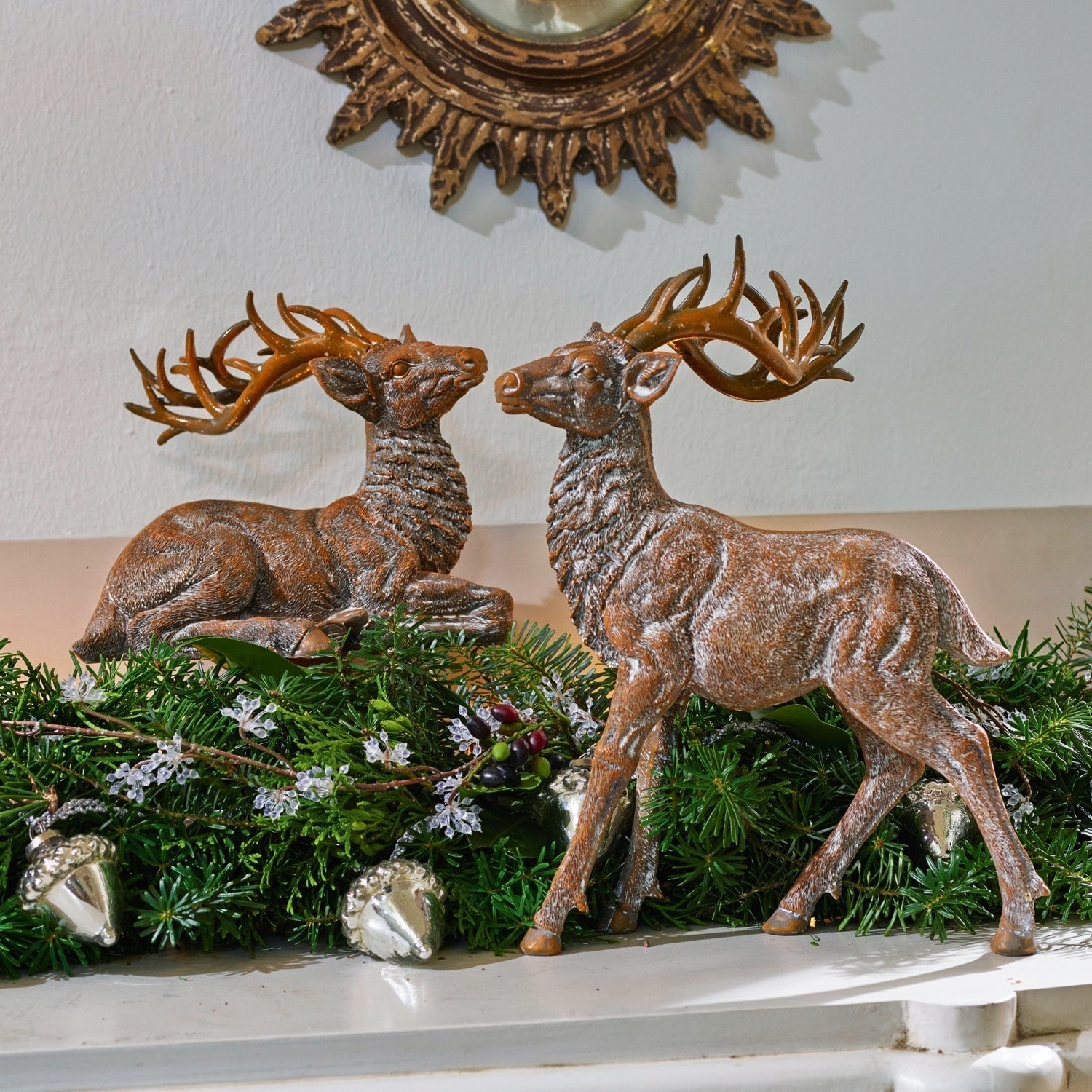 Lot de 2 décorations cerfs Guy & Gustav