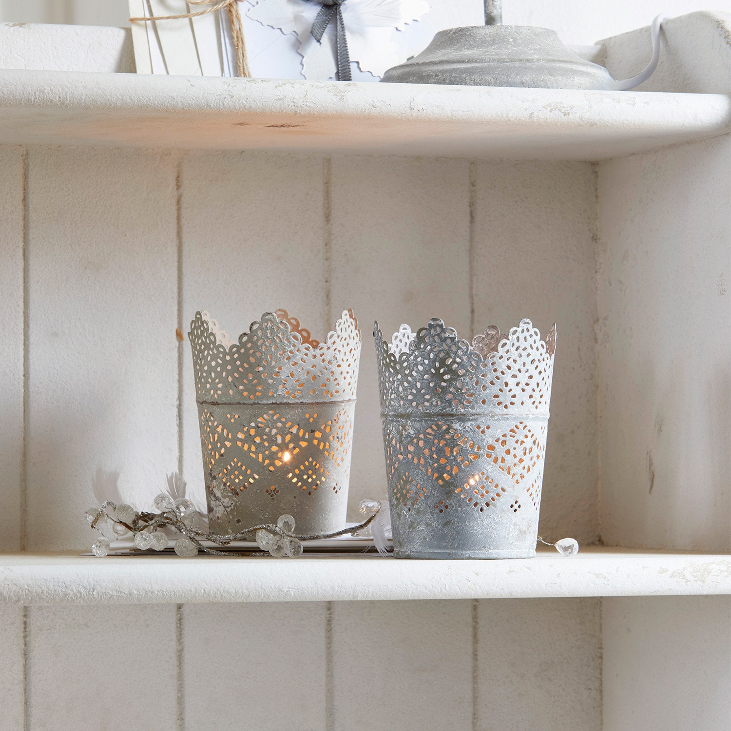 Lot de 2 photophores Crown