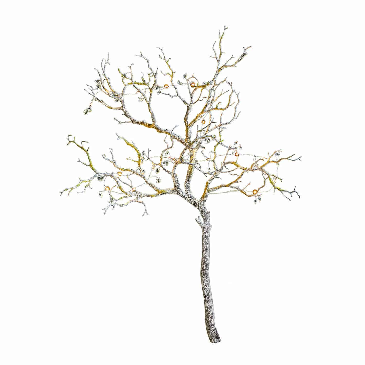 Rameau décoratif Orélie Arbre décoratif en branches métalliques couleur naturelle pour intérieur et jardin