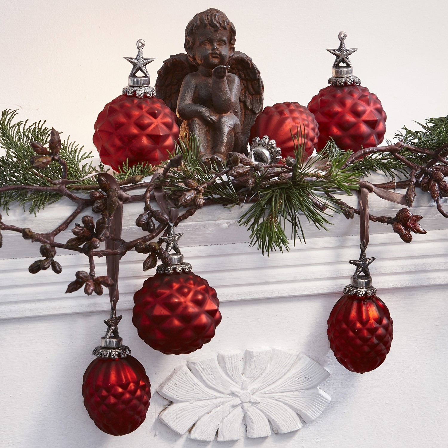 Lot de 6 décorations de Noël Angelique