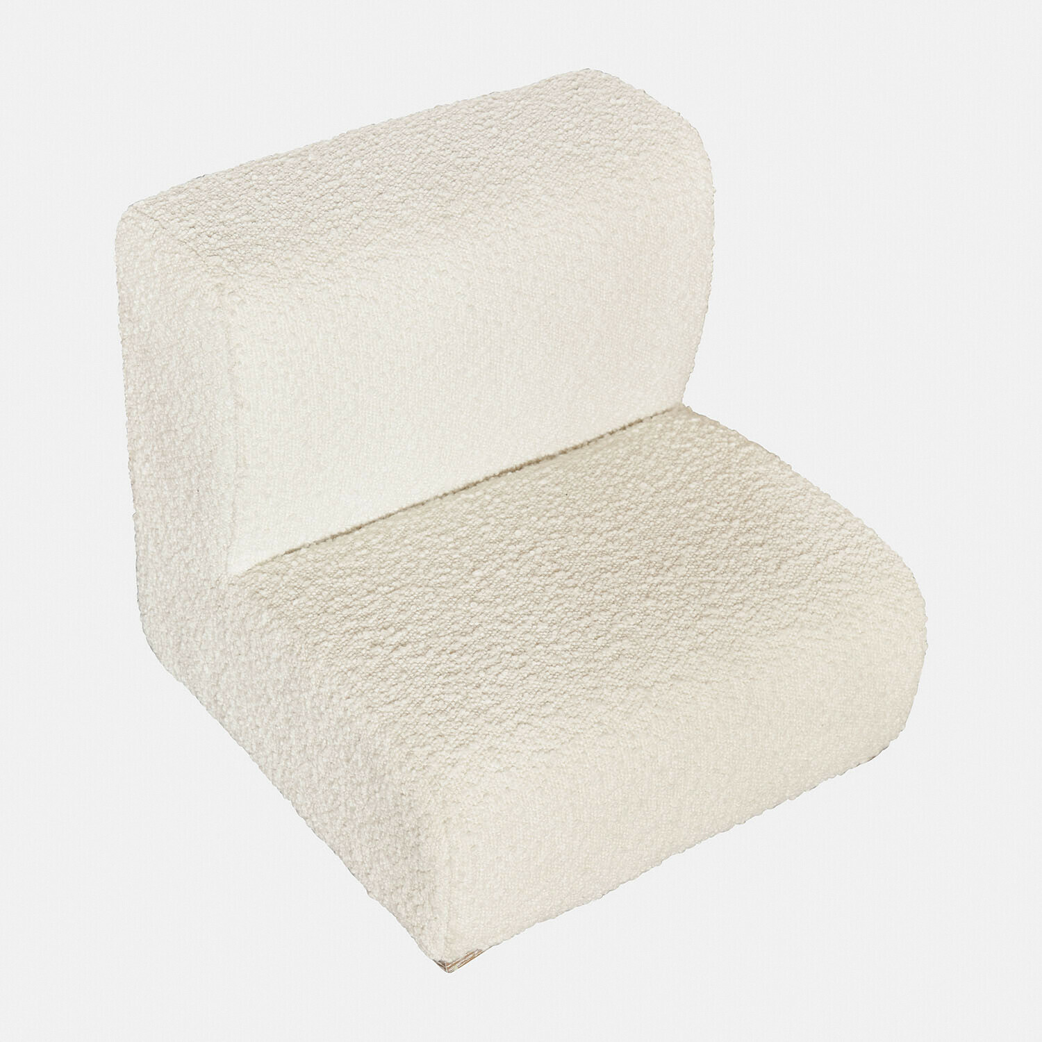 Escalier pour animaux Héloriane Fauteuil modulaire blanc en tissu bouclé doux, design moderne pour salon