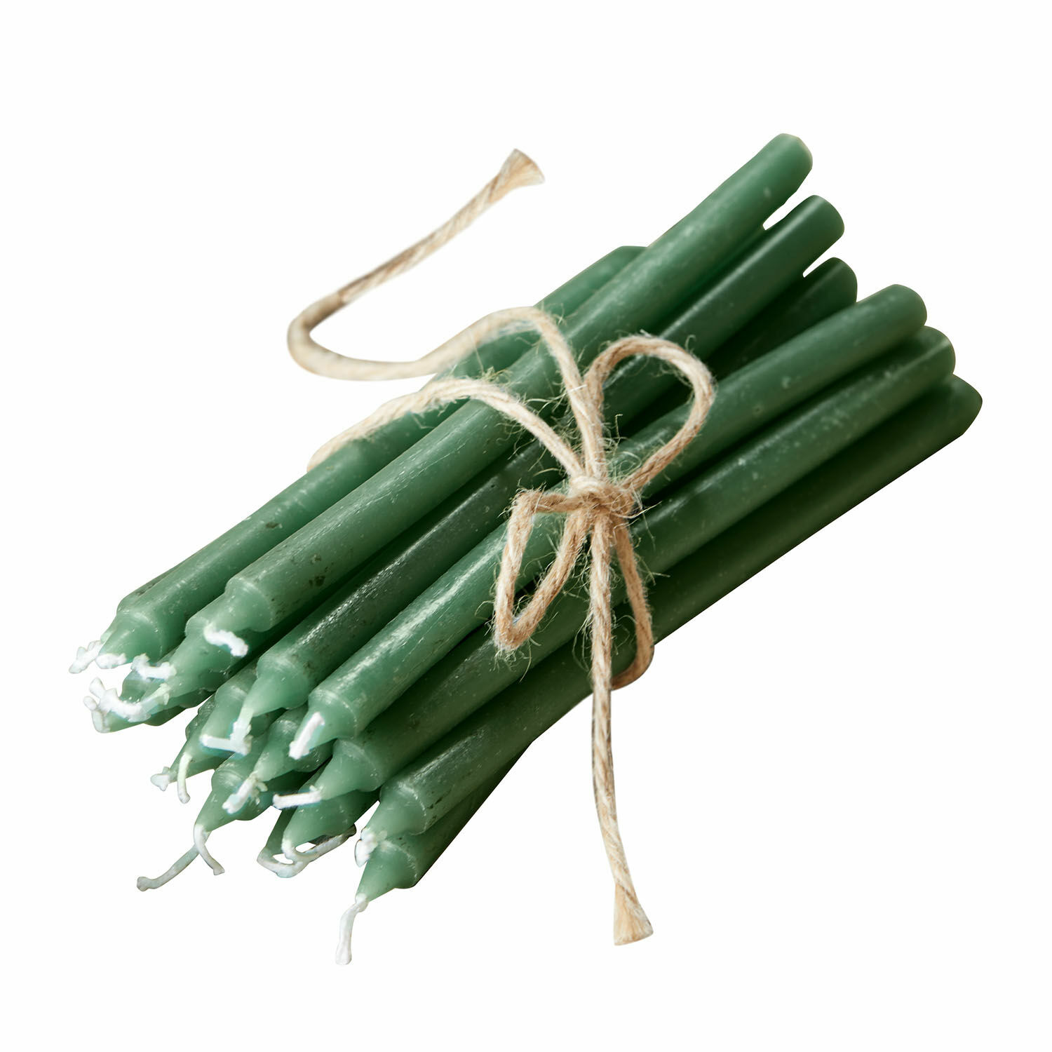 vert Lot de 20 bougies vertes liées par une corde, bougies décoratives pour la maison