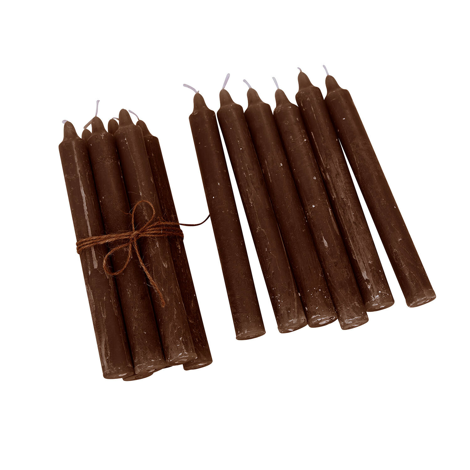 marron foncé Lot de 12 bougies en cire brun foncé, décoratives pour la maison et l'éclairage d'ambiance