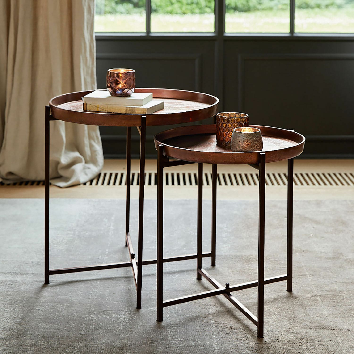 Lot de 2 tables d'appoint Thais