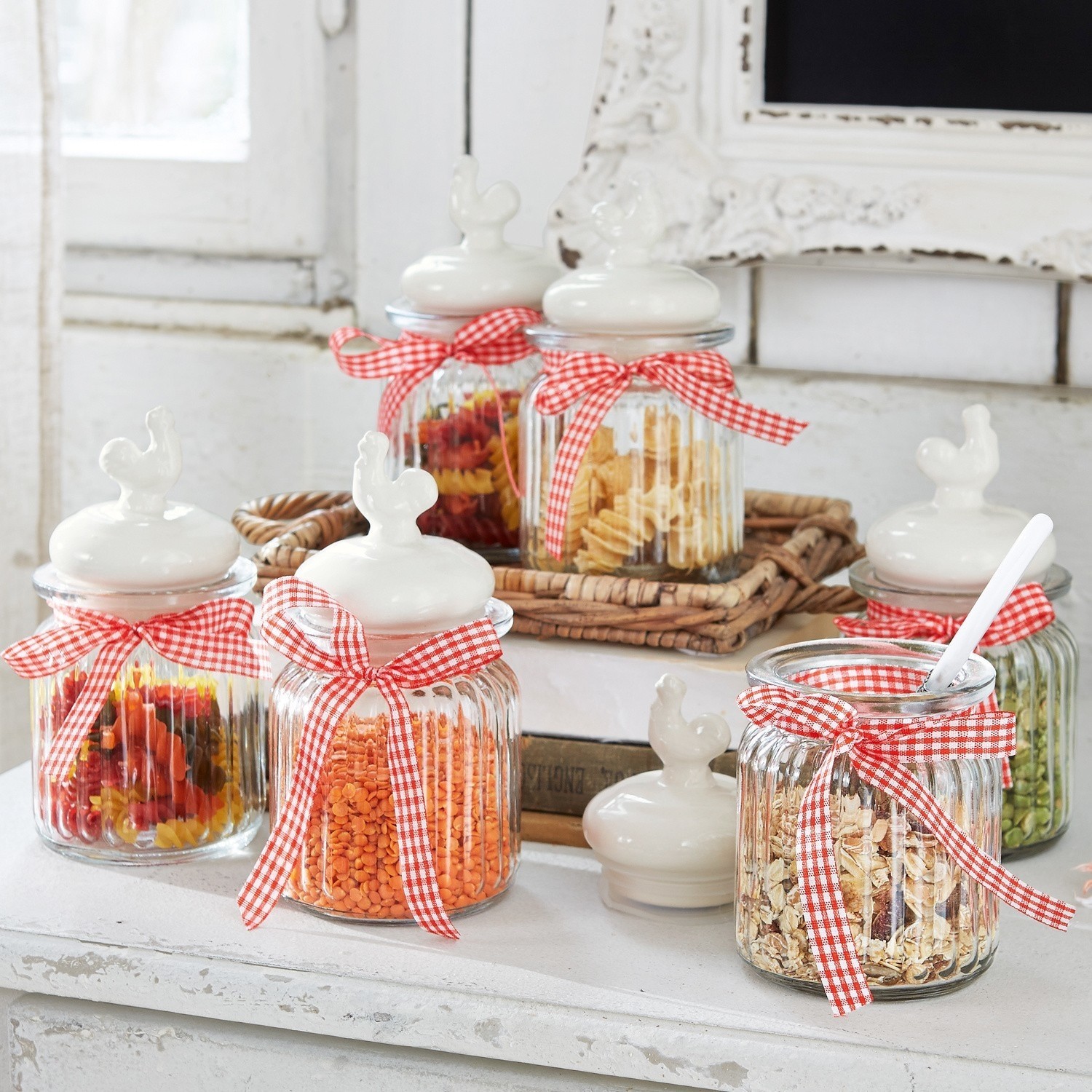 Lot de 6 pots en verre Rocio