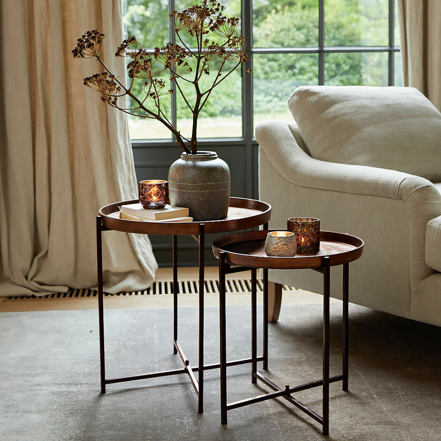 Lot de 2 tables d'appoint Thais