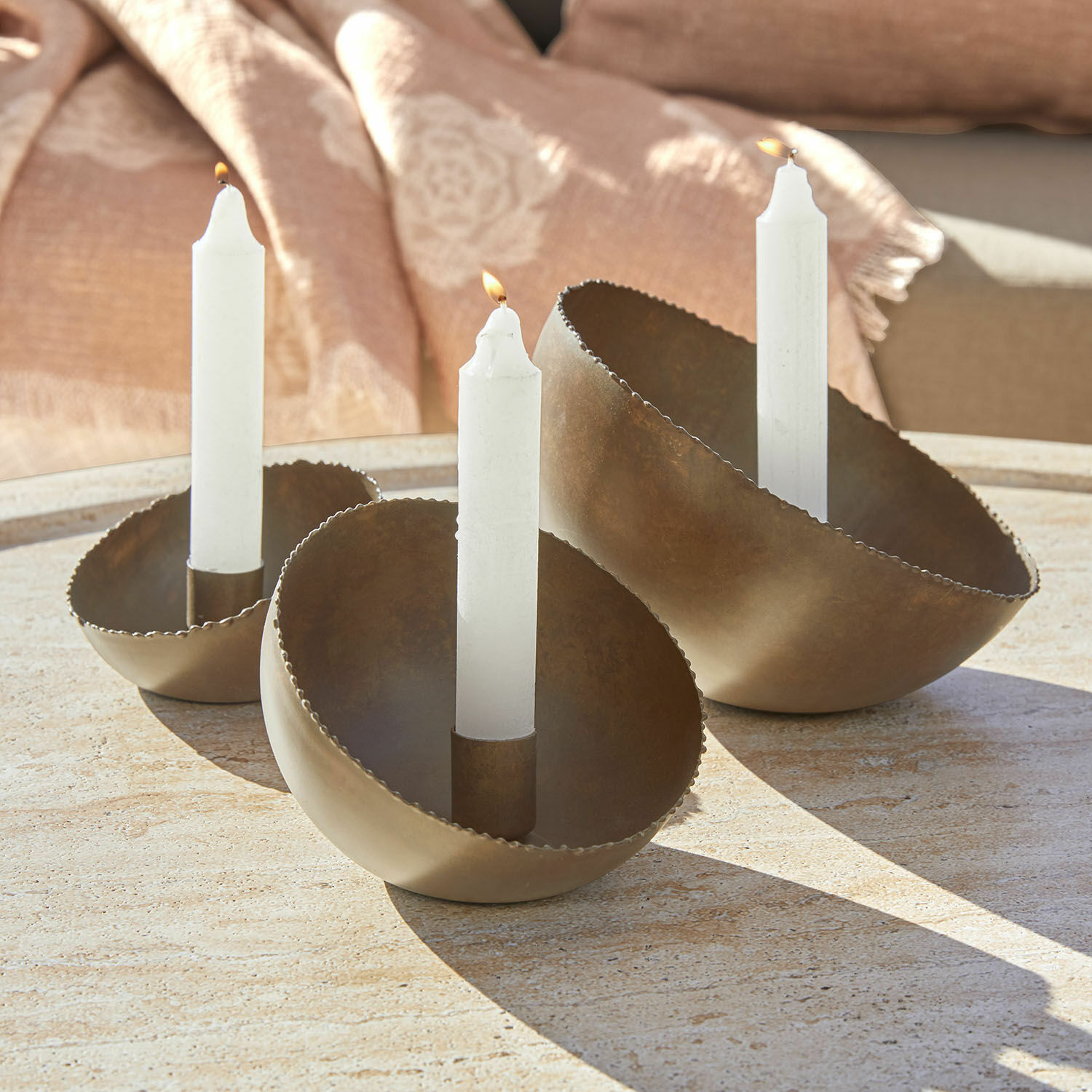 Lot de 3 bougeoirs Vignoux