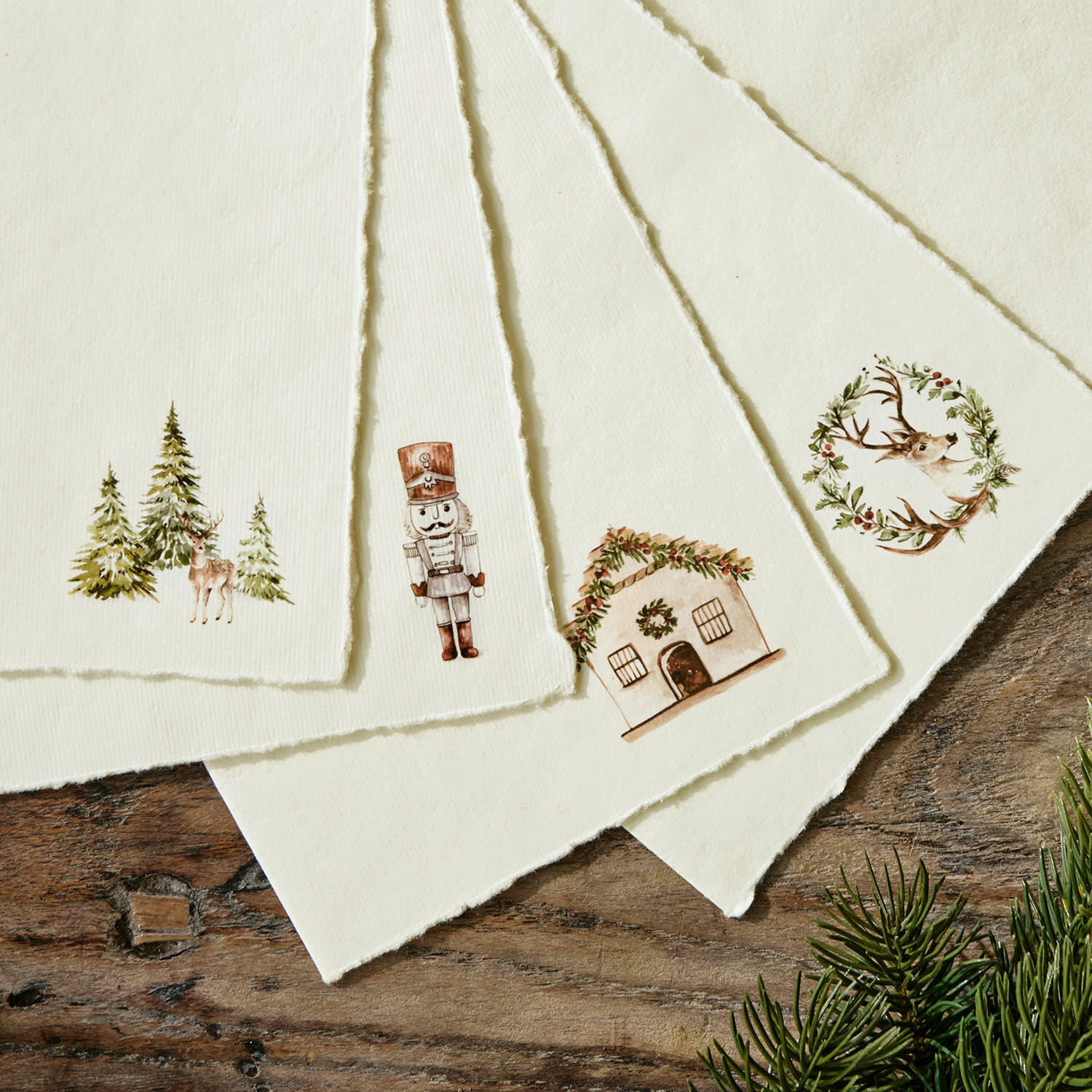 Lot de 4 cartes de vœux Lorandis