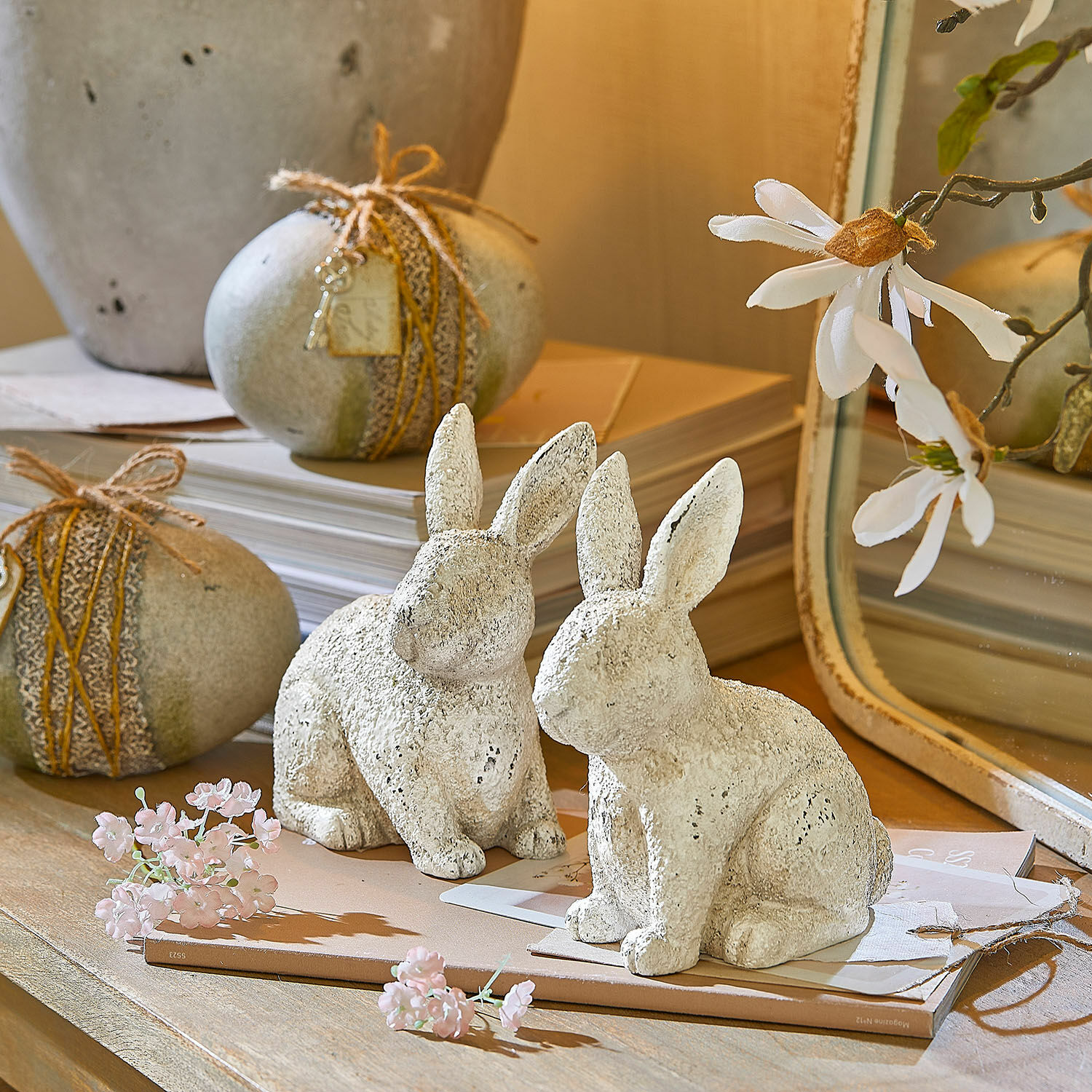 Lot de 2 lapins décoratifs Samirah