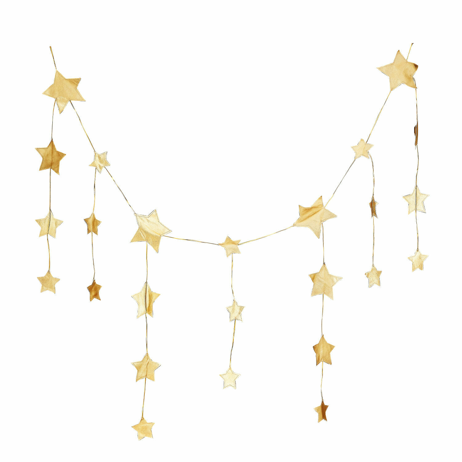 Guirlande Étoilin Guirlande décorative en tissu étoiles dorées pour décoration intérieure festive