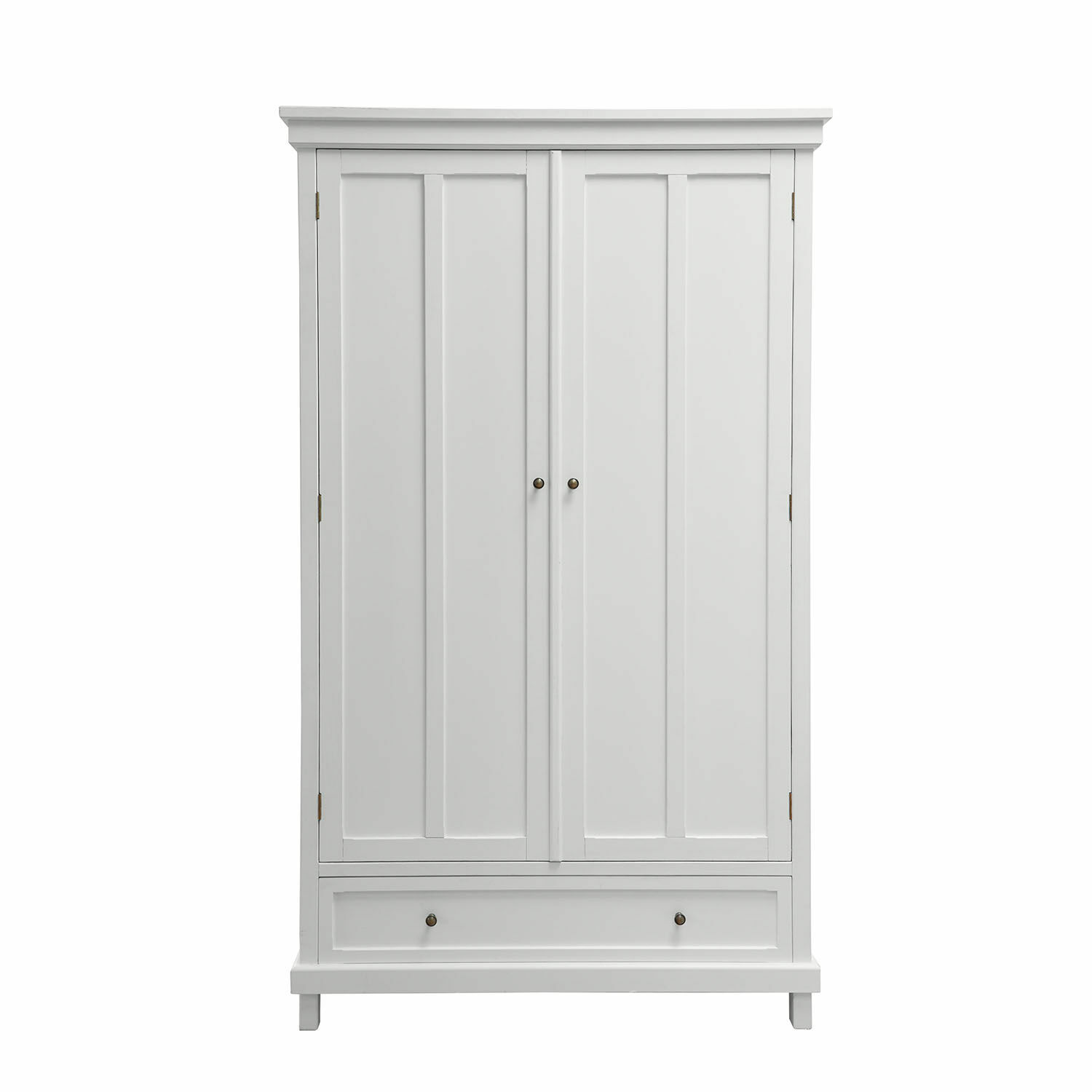 blanc vieilli Armoire en bois blanc Sirevol avec tiroir, meuble de rangement classique style vintage