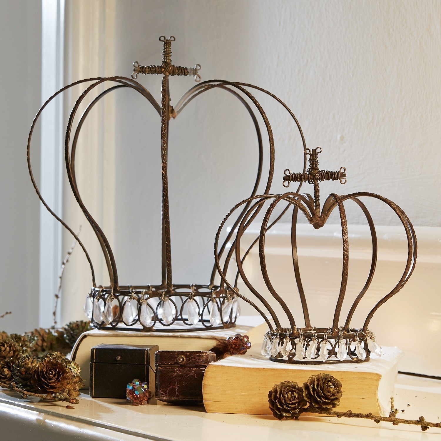 Lot de 2 décorations couronne Burford