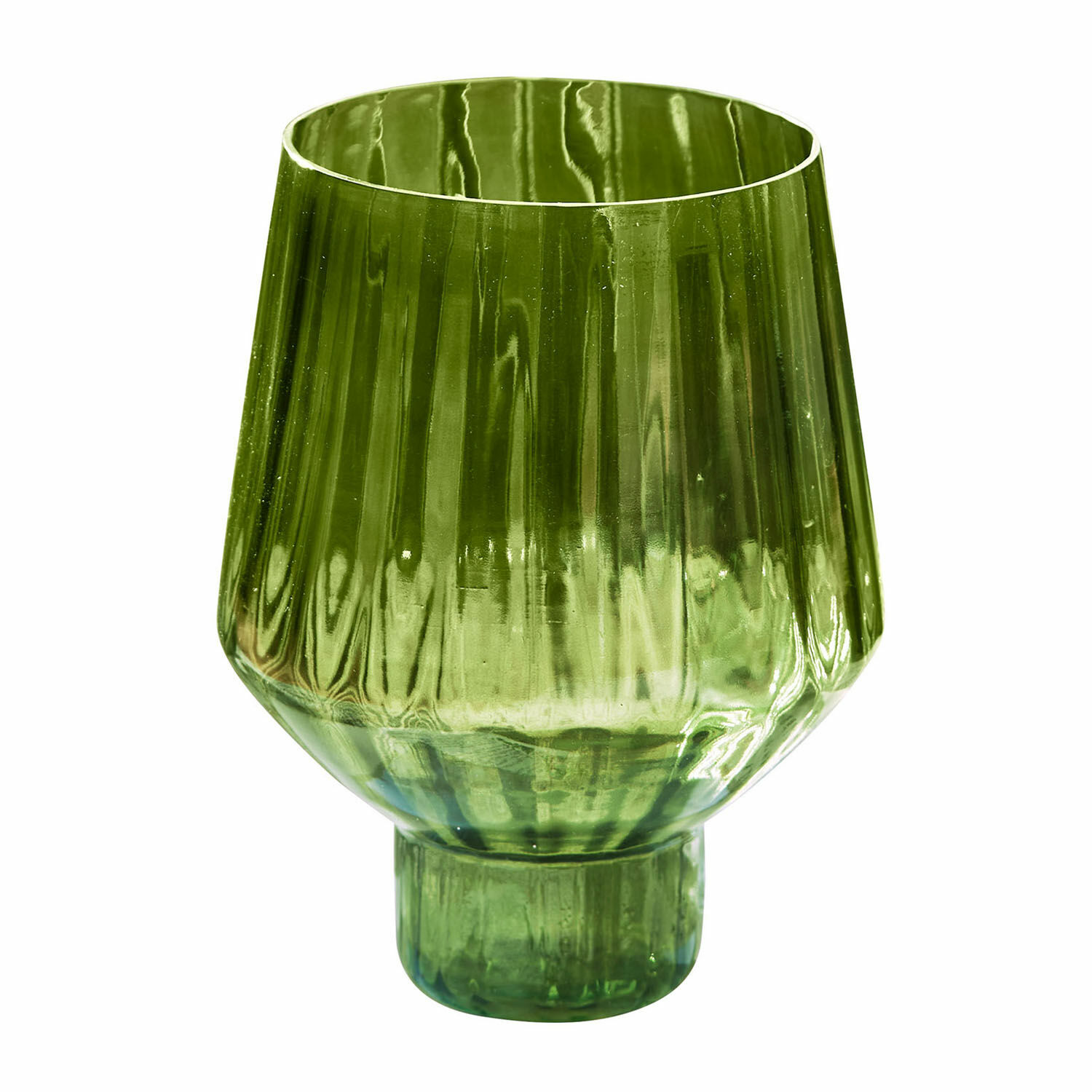Vase Moussie Vase en verre vert à motif géométrique, décoration intérieure élégante en verre