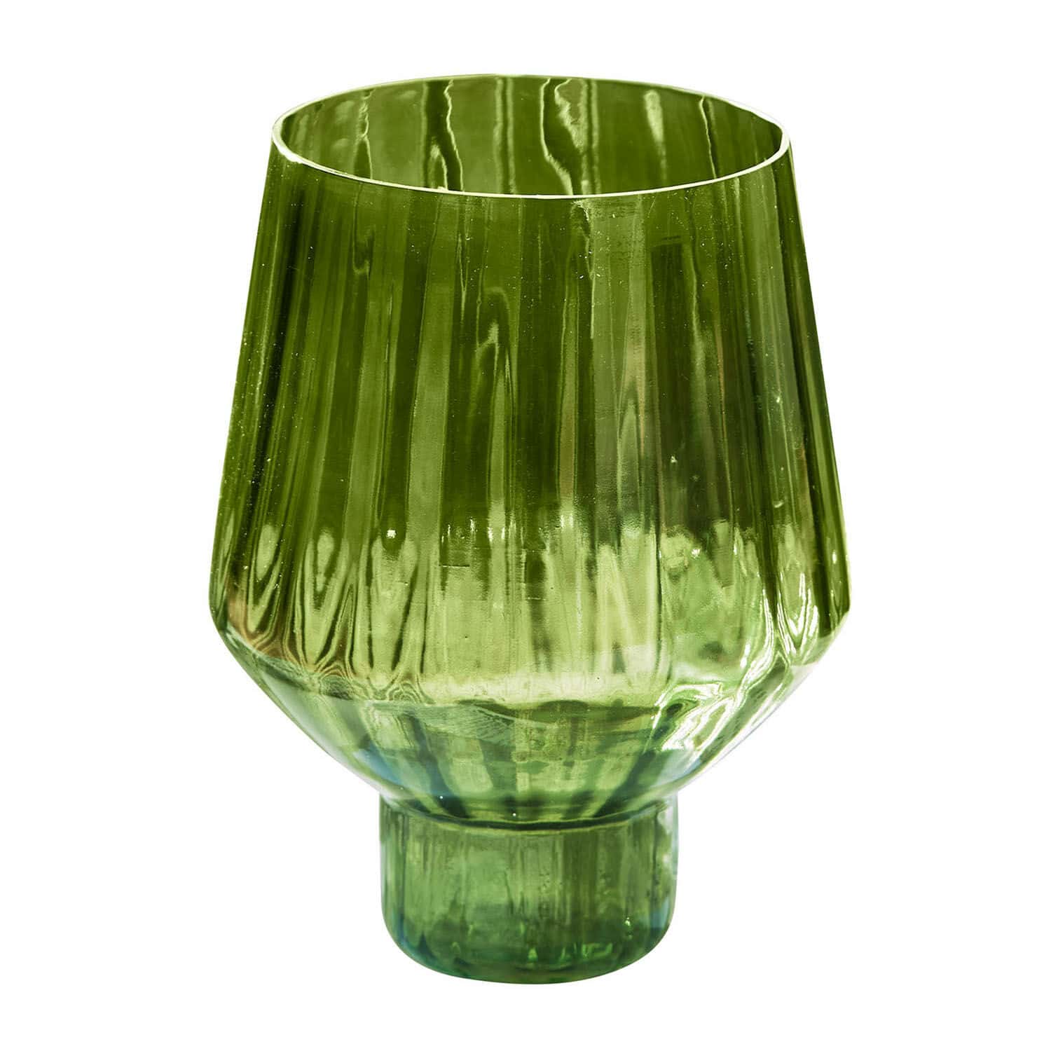 Vase Moussie Vase en verre vert à motif géométrique, décoration intérieure élégante en verre