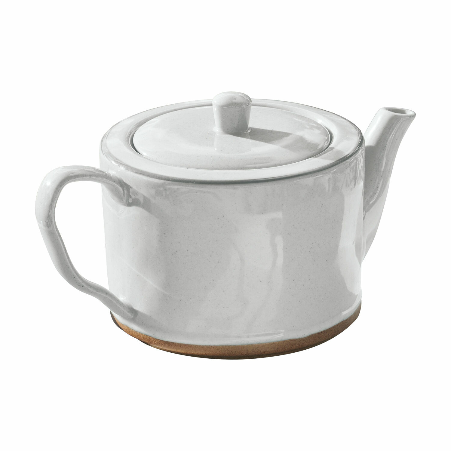 blanc Théière blanche en céramique avec couvercle et anse, design classique pour la cuisine