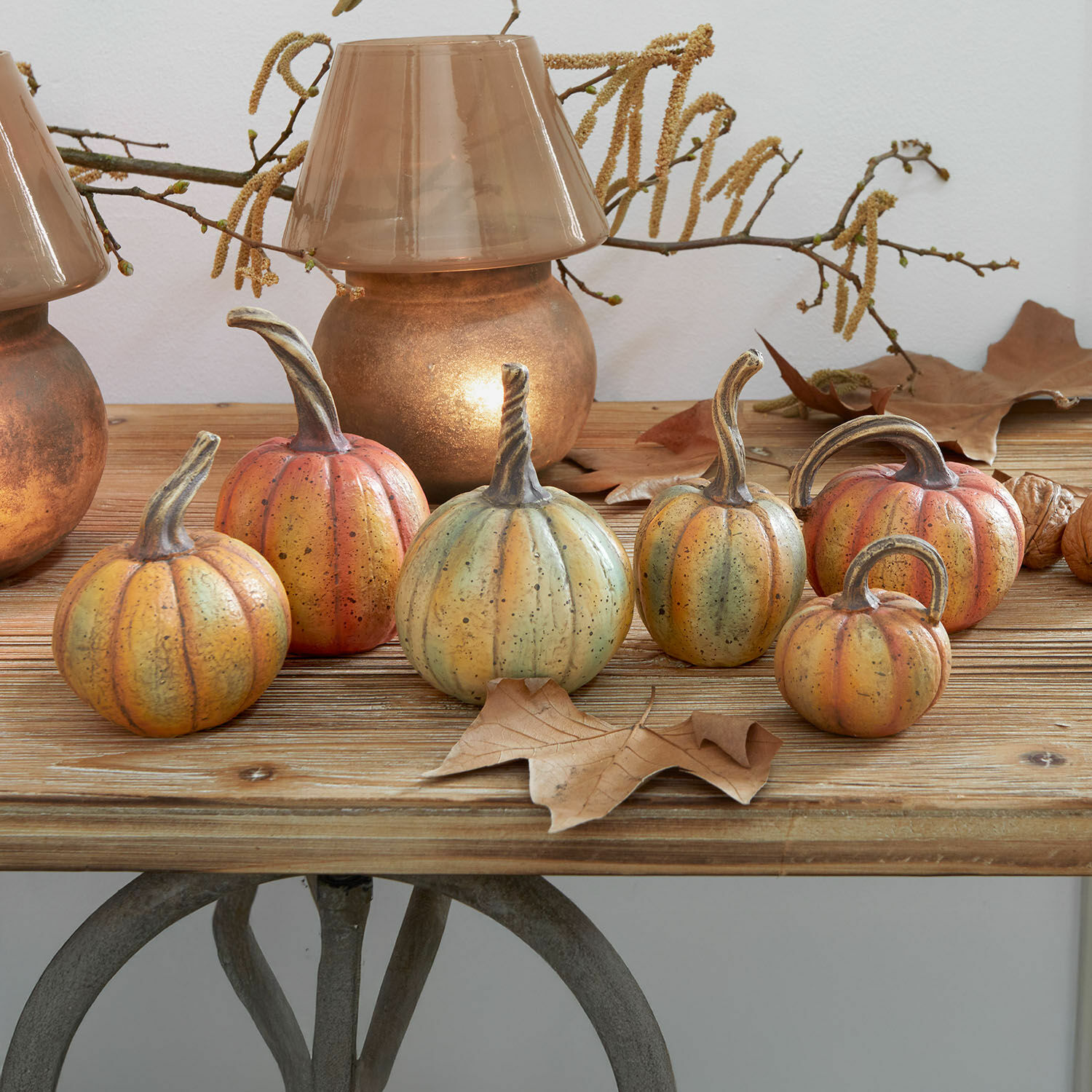 Lot de 6 citrouilles déco Yokane