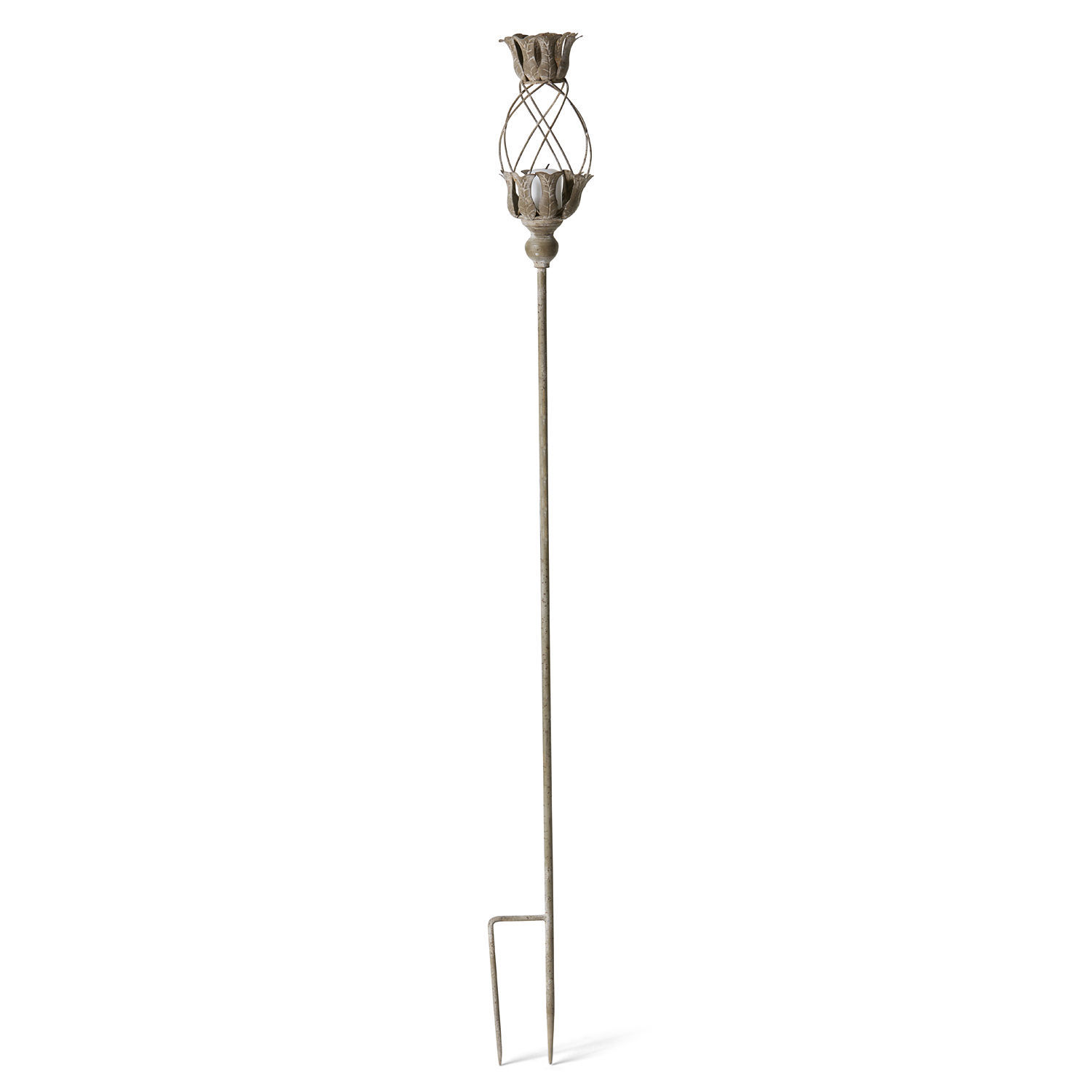 Lanterne Ciranne Tuteur de jardin en métal couleur bronze vieilli avec motif floral, décoration extérieure élégante