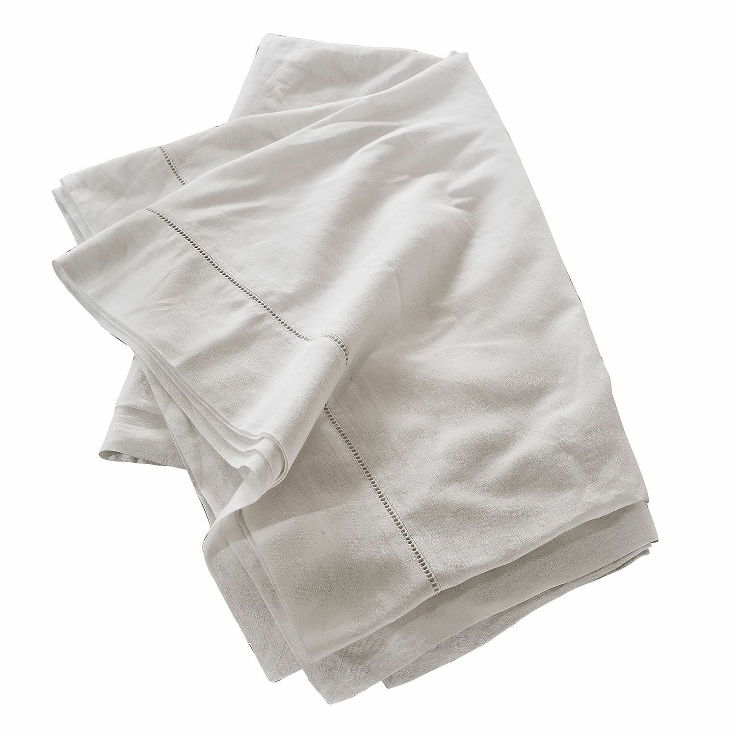 Nappe Covent Garden Nappe blanche en lin avec couture délicate, parfaite pour une décoration de table naturelle