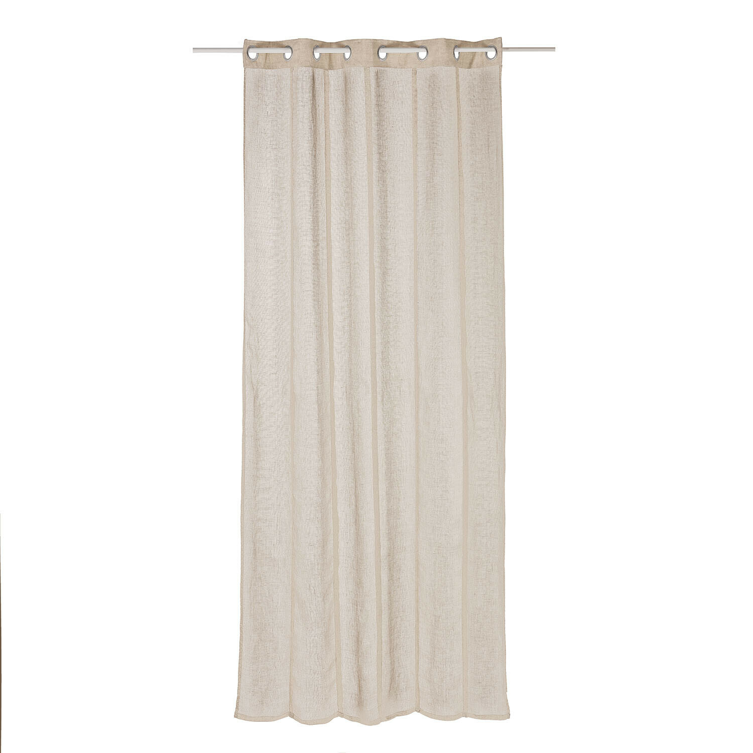 Voilage Blanchy Rideau beige en lin transparent avec œillets métalliques, décoration de fenêtre élégante