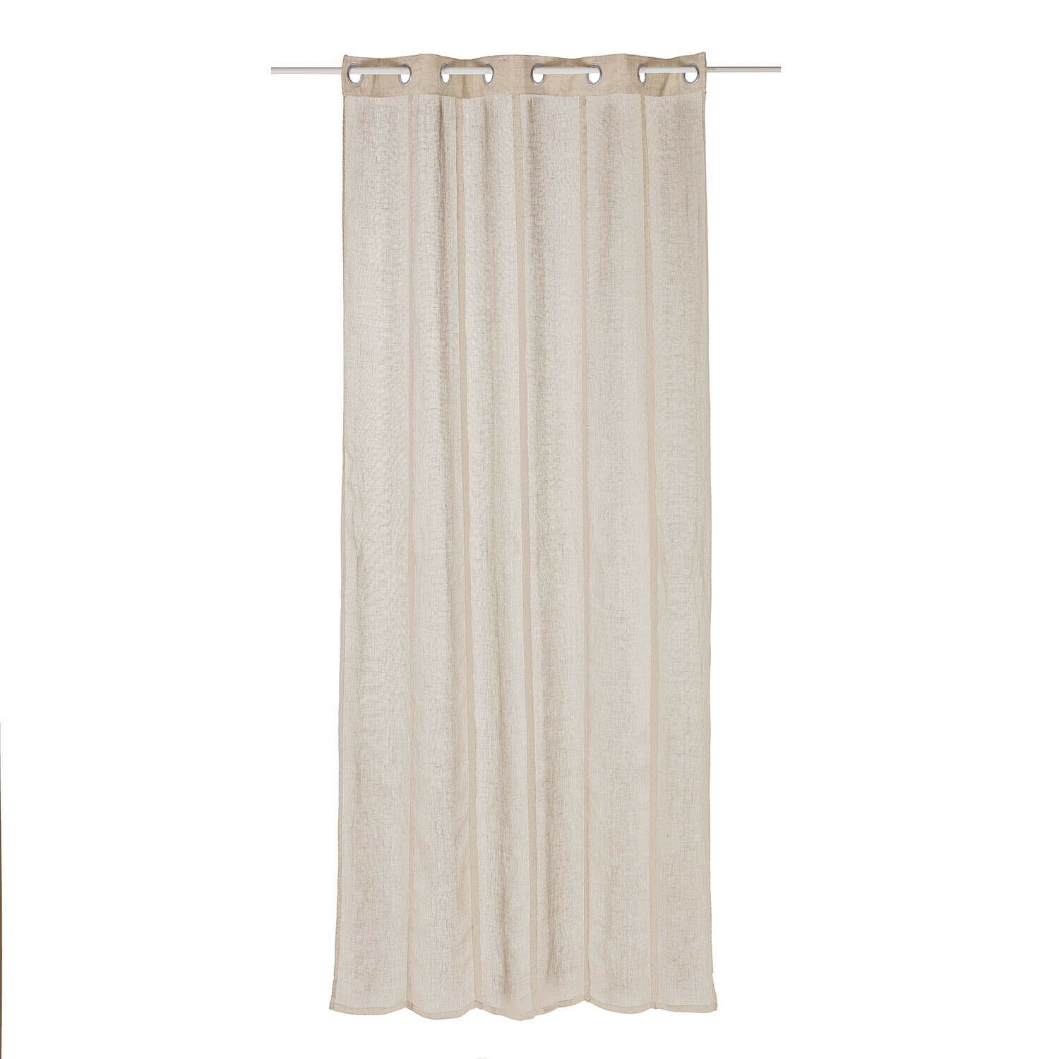 Voilage Blanchy Rideau beige en lin transparent avec œillets métalliques, décoration de fenêtre élégante