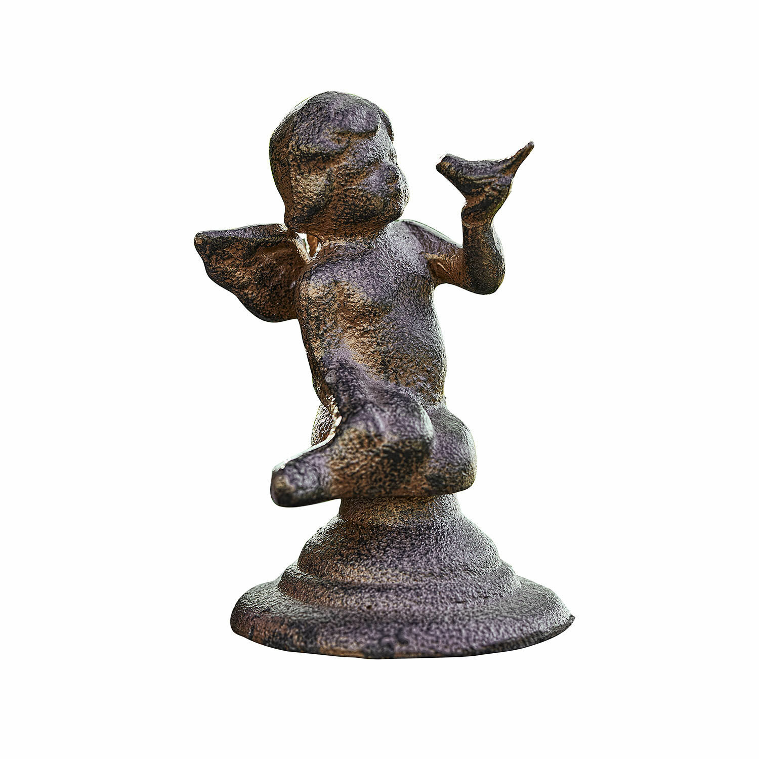 Ange décoratif Zaliora Figurine d'ange en métal brun, décoration pour jardin ou intérieur