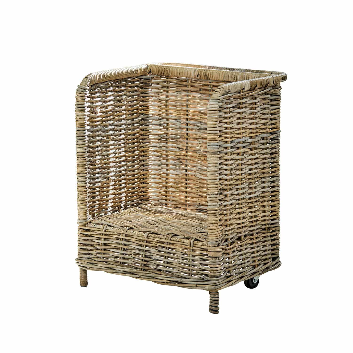 Relaxdays Panier à Bûches L Similicuir Gris Foncé - Rangement Bois Chauffage Avec Poignées, 23L