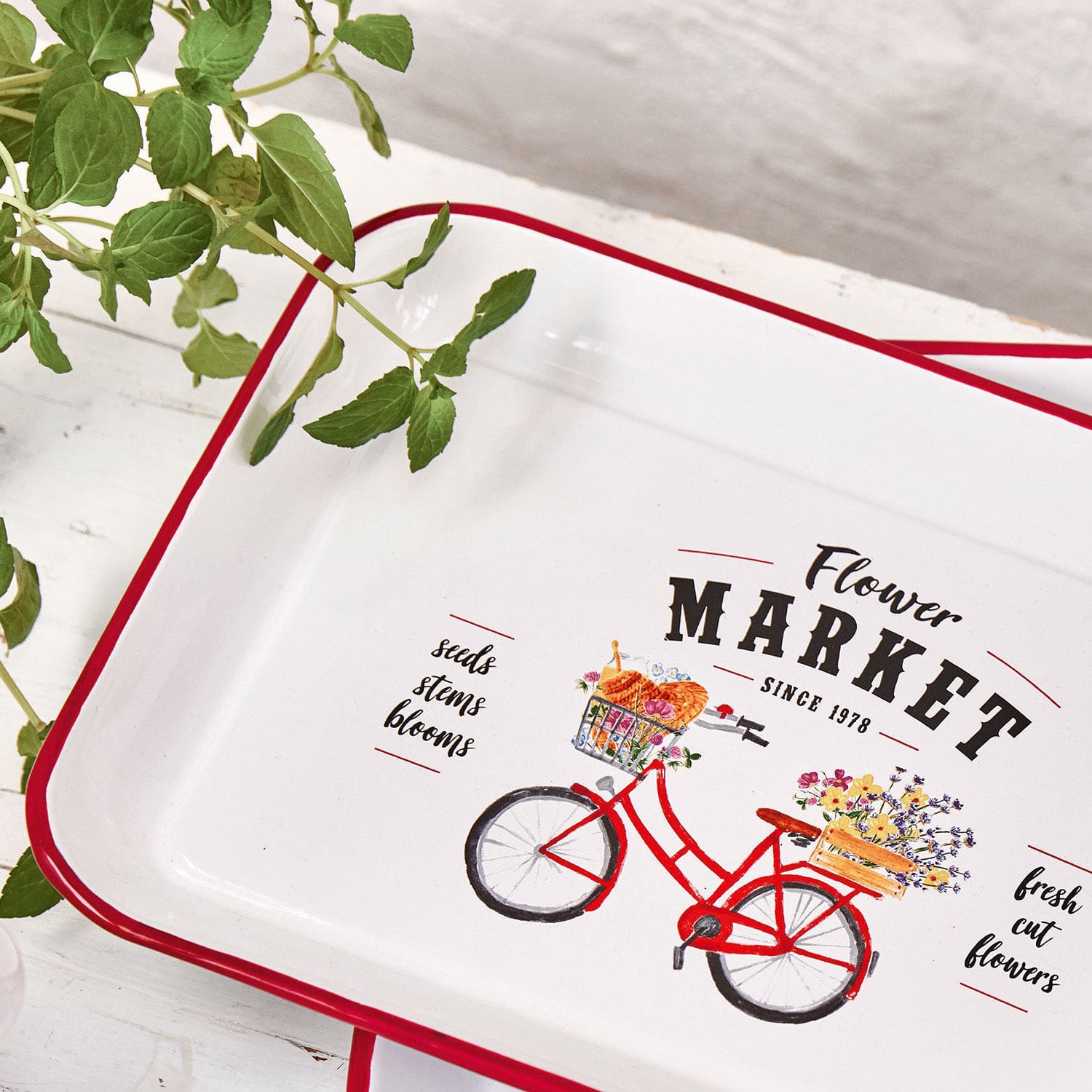 Lot de 2 plateaux Flower Market