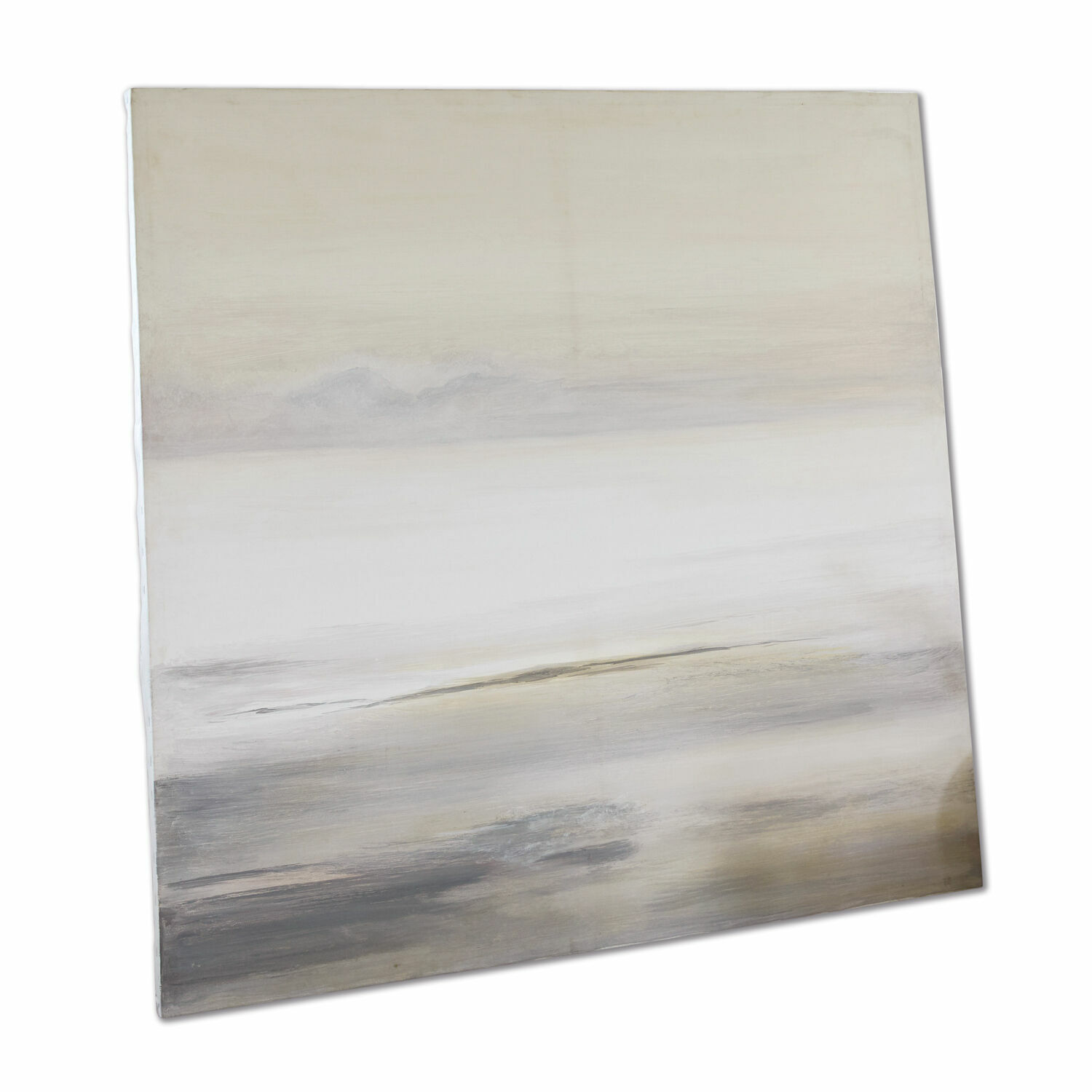 Tableau La Calera Peinture abstraite en tons beige et gris, décoration murale pour intérieur moderne