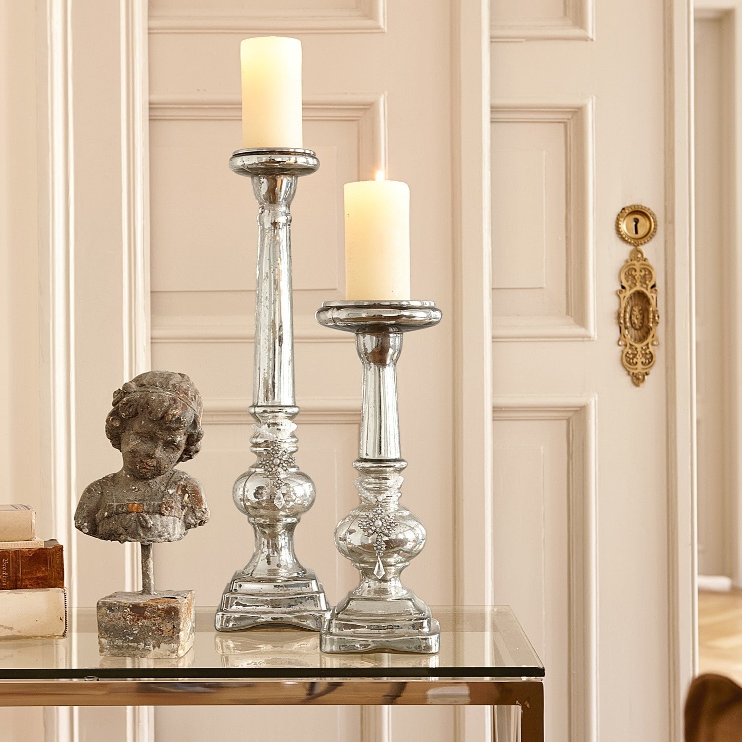 Lot de 2 bougeoirs Charlene