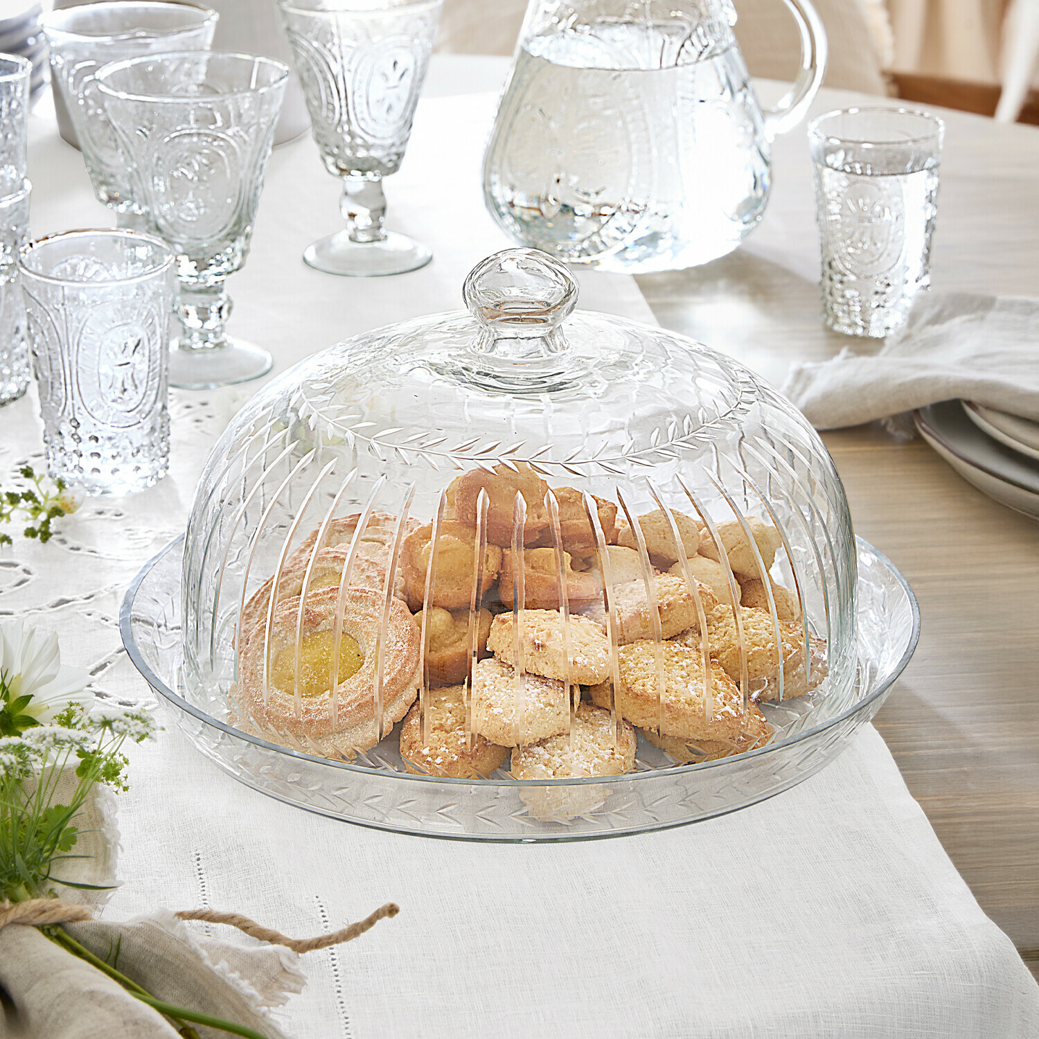 Cloche en verre avec plateau Layla