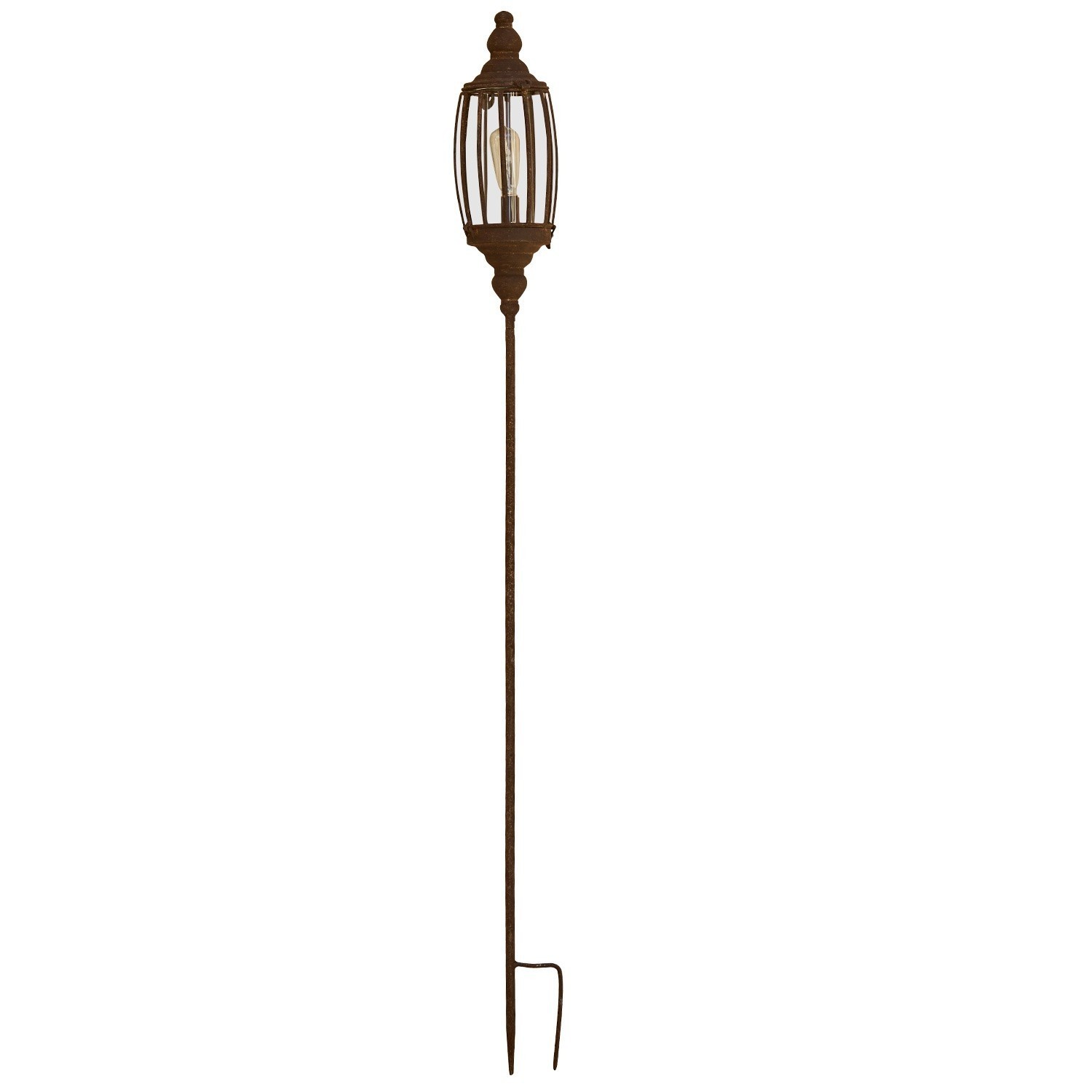 Lanterne LED Ivette Lanterne de jardin en métal rouillé avec longue tige pour piquer dans le sol, éclairage extérieur décoratif